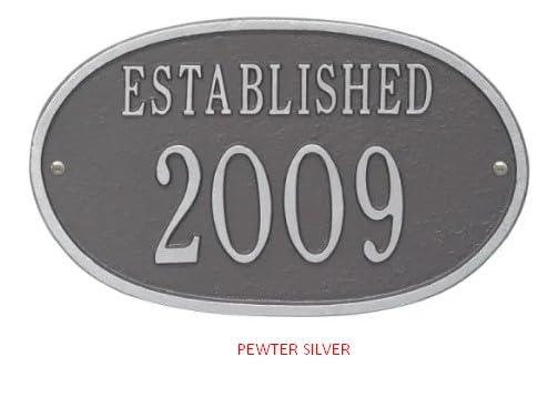 Custom Metal House Sign - Made in USA, Personalized Established Year Plaque #68160 - Perfect for Home Address Display & Anniversary Gifts