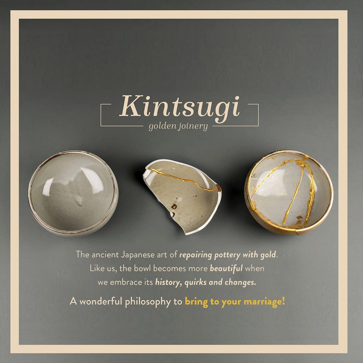 Japanese Kintsugi Ceremony Keepsake Set - Wedding & Anniversary Gift for Couples - Perfect for Newlyweds, Romantic Gifts & Home Decor