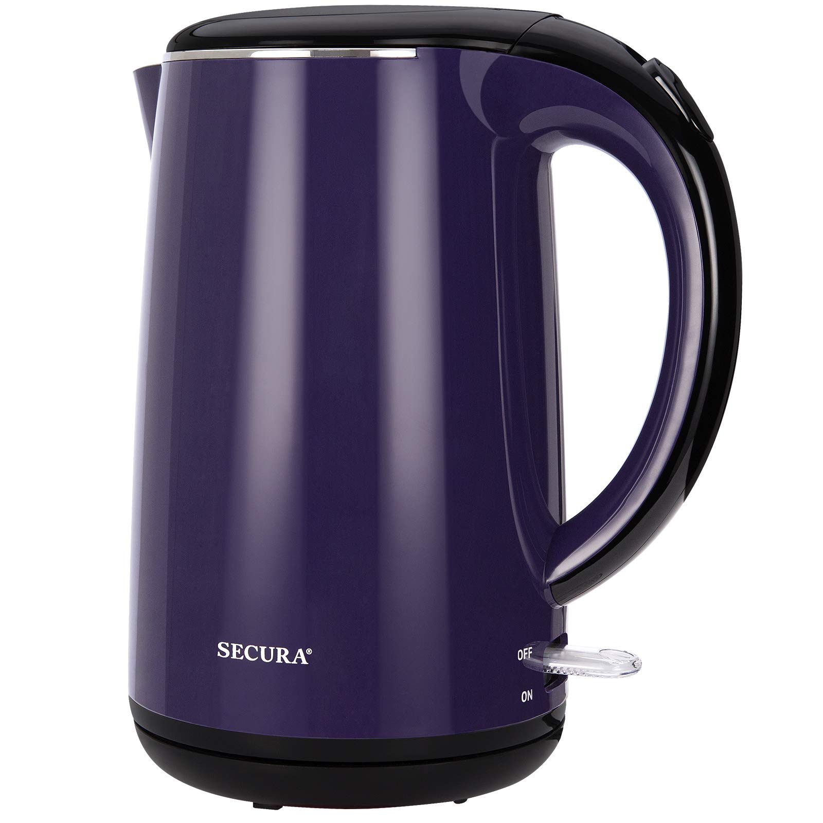 Secura 1.8 Quart Stainless Steel Electric Kettle with Auto Shut Off & Boil Dry Protection - Fast Heating, Quiet Operation for Coffee, Tea & Hot Beverages - Perfect for Home, Office & Dorm Use (Dark Purple)