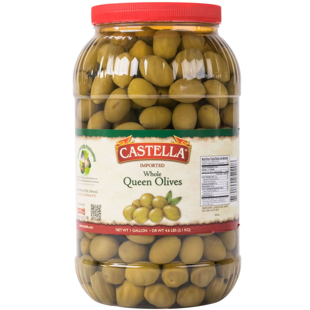 Premium TableTop King Queen Olives - 1 Gallon Bulk Size | Gourmet Snack for Charcuterie Boards, Salads & Cocktail Garnish