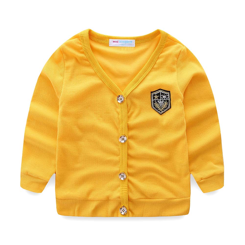 Mud Kingdom Boys' Cute Embroidered Cardigan Jacket - Soft Casual Sweater for Toddlers & Kids - Perfect for School, Playdates & Family Outings