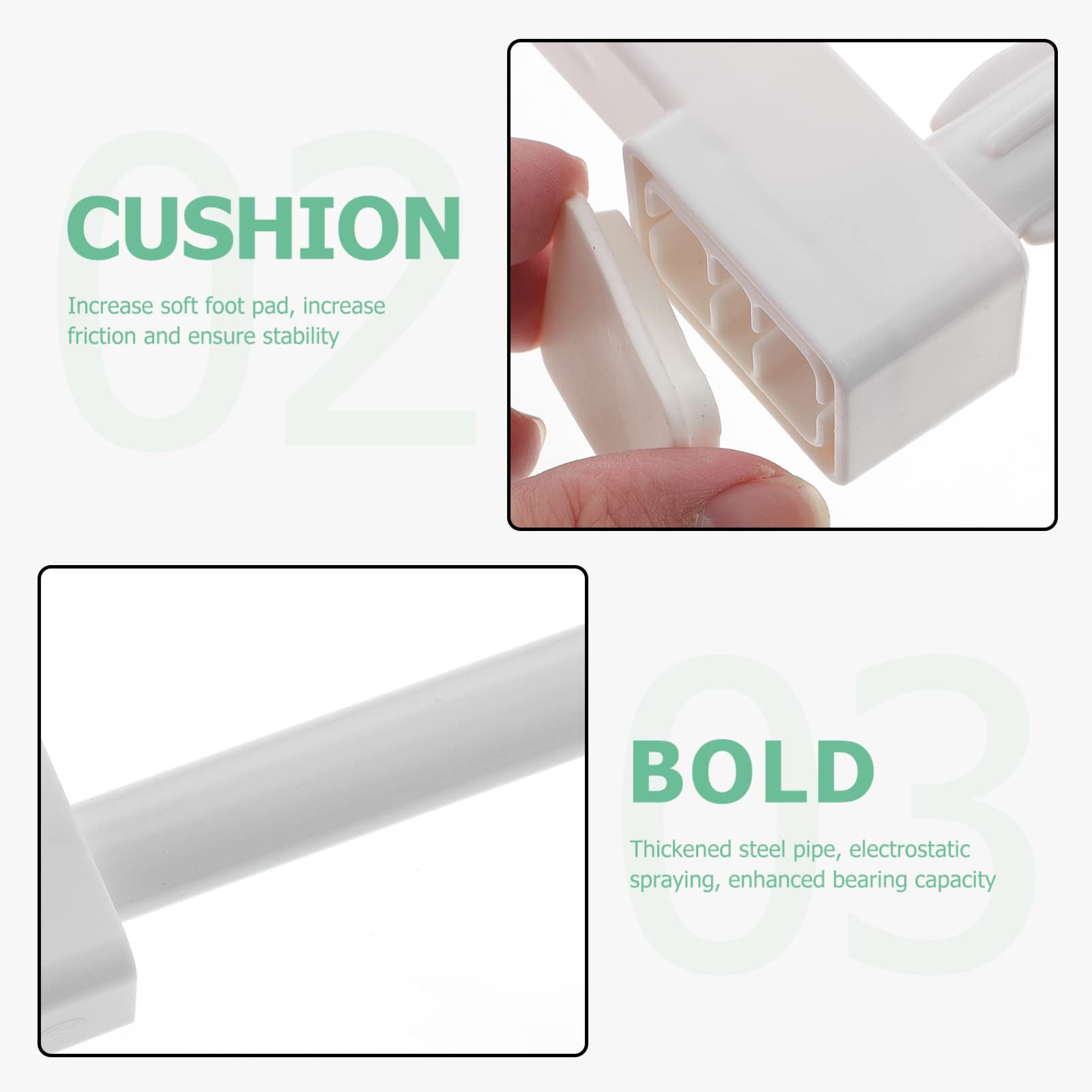 Adjustable Telescopic Wardrobe Tension Rod - White PP Wall-Mounted Layered Partition Shelf for Closet, Kitchen Cabinet & Storage Organization - Perfect for Small Spaces, Home & Office Use