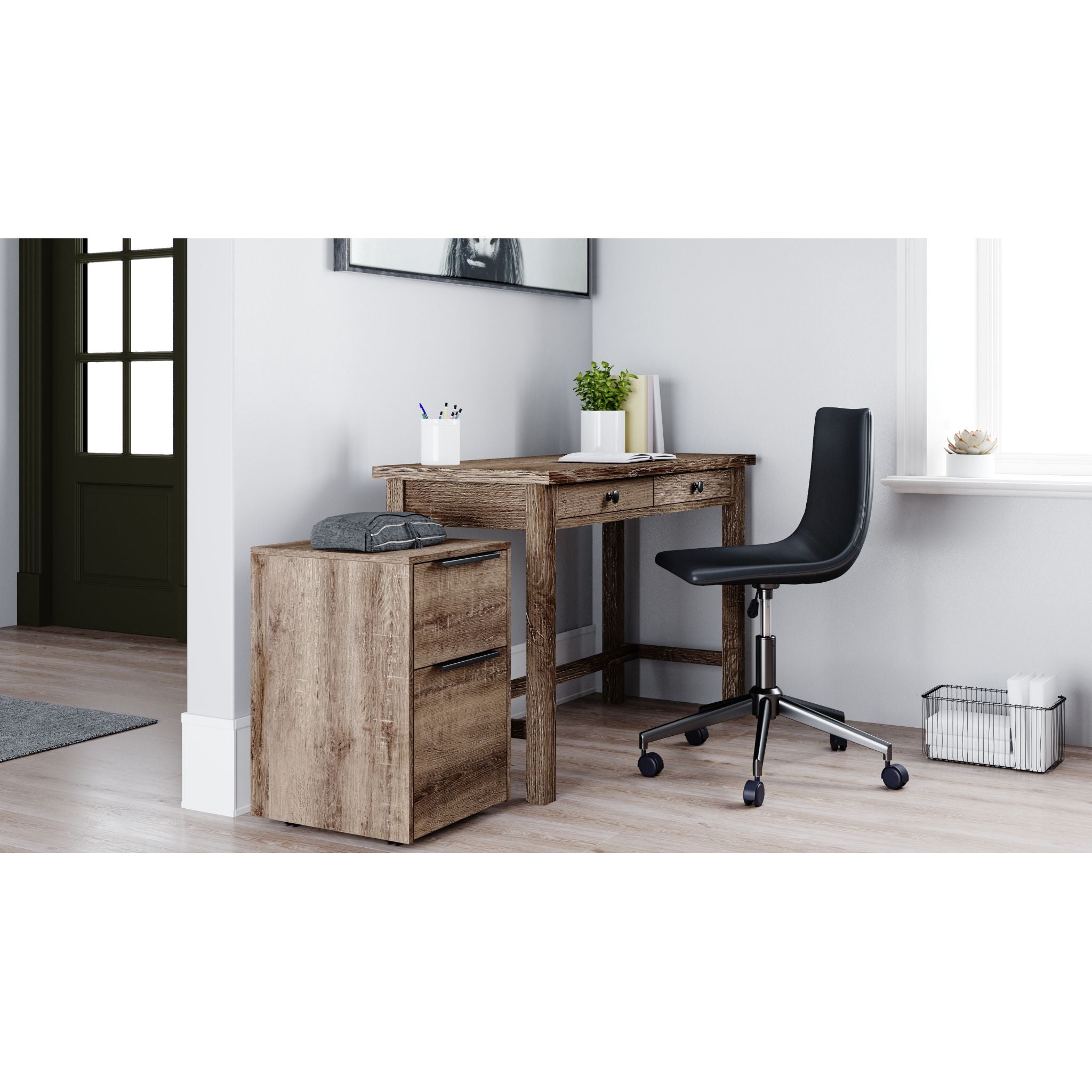 Arlenbry Modern Office Desk - Gray Computer Workstation for Home & Office - Perfect for Remote Work, Study & Small Spaces