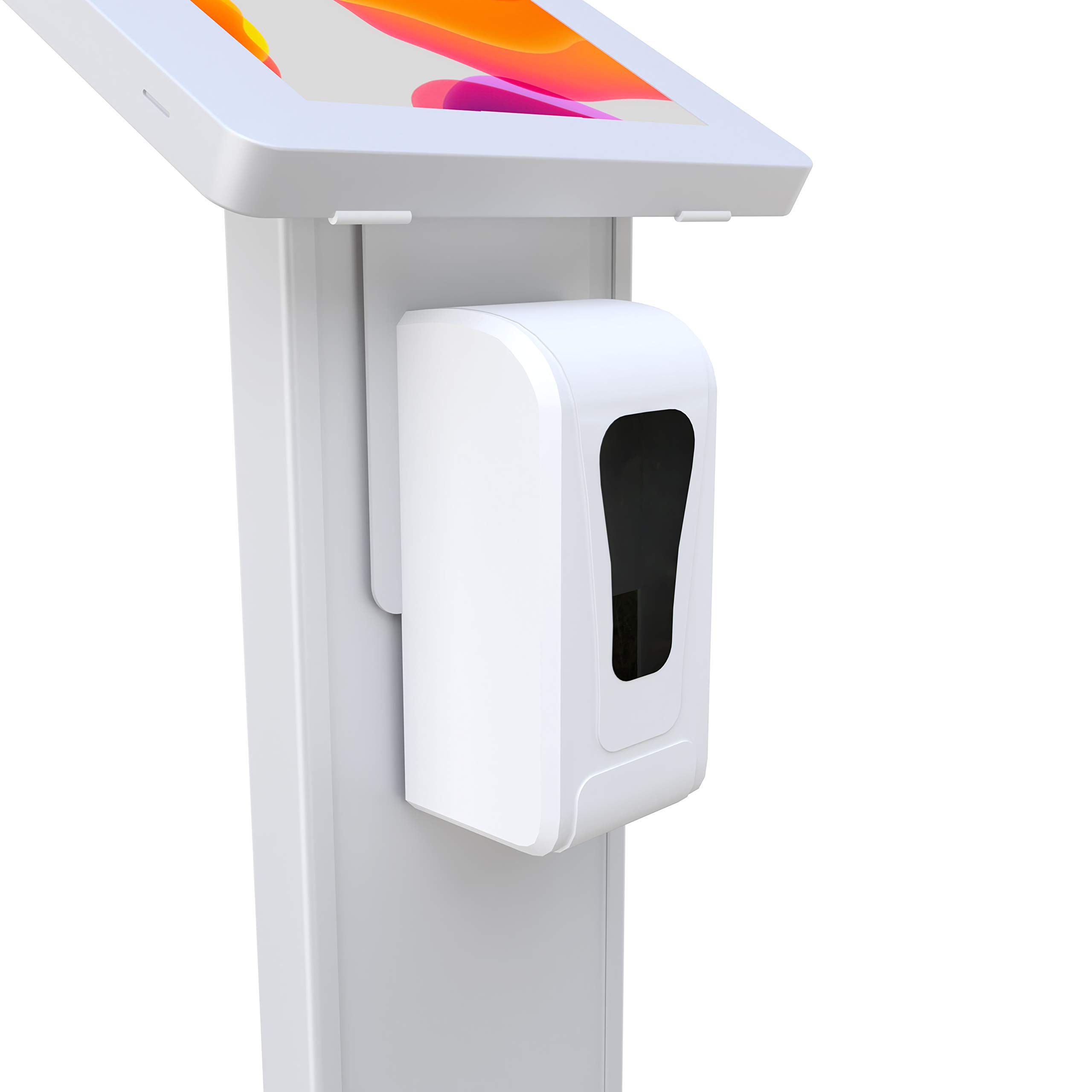 Premium Locking Floor Stand Kiosk with Graphic Card Slot & Automatic Soap Dispenser - Secure Display for iPad Pro 11