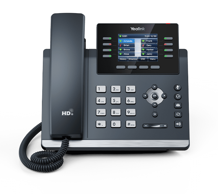 Yealink SIP T44U IP Phone - Corded Desktop VoIP Phone with Wall Mountable Design, HD Voice, 4.3