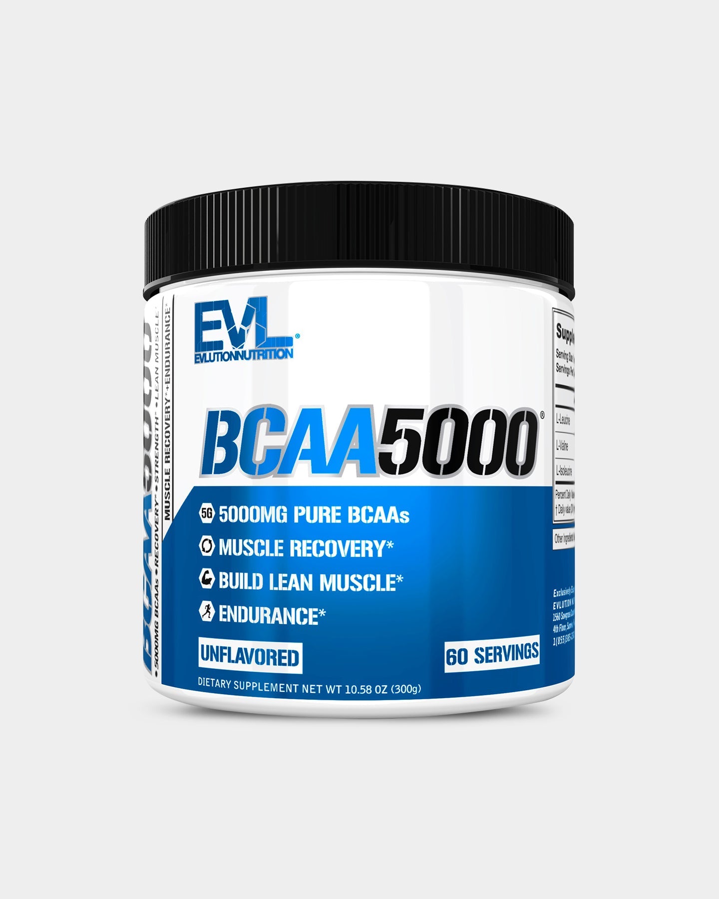 EVLUTION NUTRITION BCAA 5000 Powder - Branched Chain Amino Acid Supplement for Muscle Recovery & Growth - Ideal for Workout, Fitness & Bodybuilding