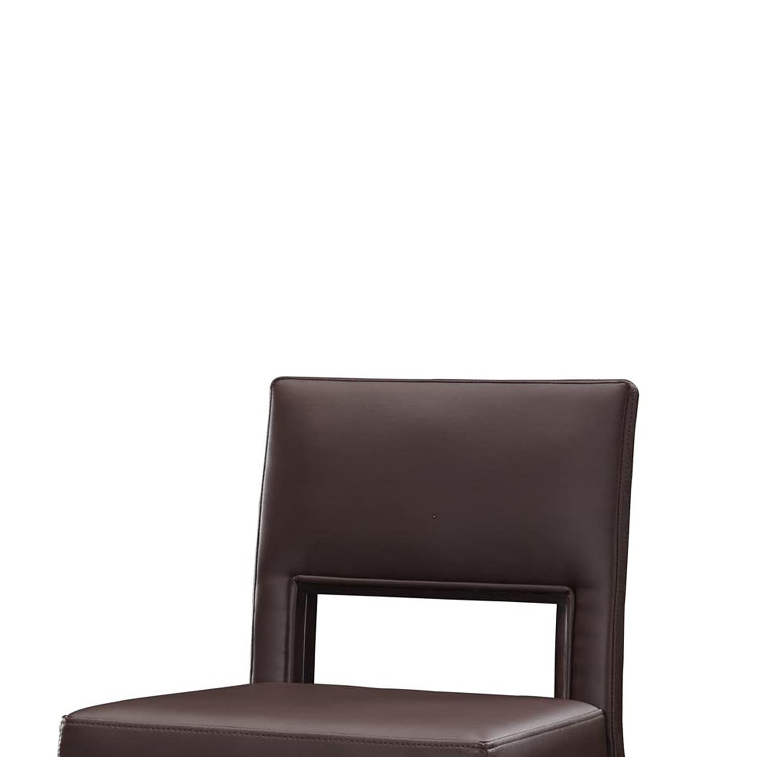 Benjara Brown Wooden Counter Stool with Padded Seat & Open Backrest - Modern Kitchen Island Bar Stool for Dining Room & Breakfast Nook