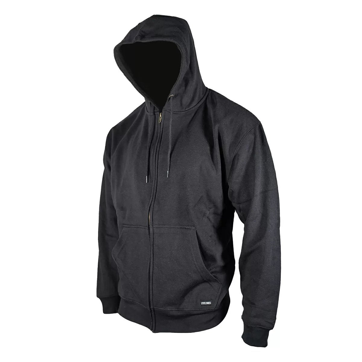 FIVE ROCK® Men's Thermal Lined Zip-Up Hoodie with Front Pockets - Warm Winter Fleece Jacket for Outdoor Activities & Casual Wear