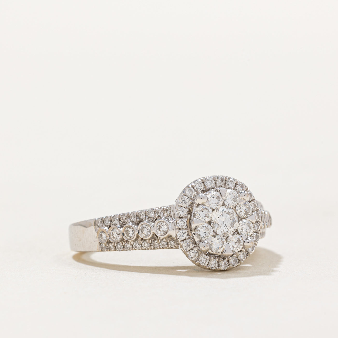 0.80ctw Diamond Cluster Engagement Ring for Women - Size 5.25 | Sparkling Round Cut Wedding Band | Perfect for Proposals, Anniversaries & Romantic Occasions
