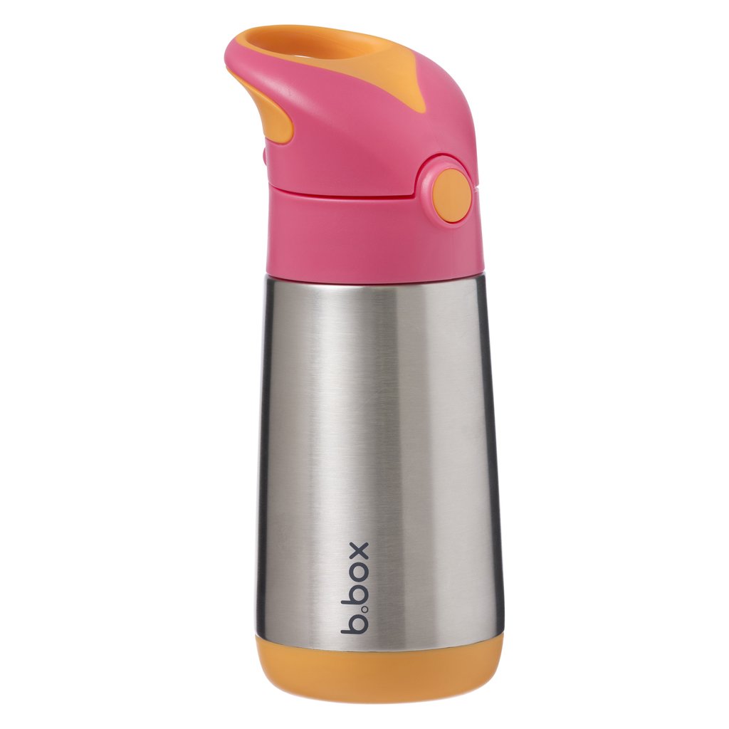 b.box Insulated Drink Bottle 350ml - Strawberry Shake | Leak-Proof Stainless Steel Water Bottle for Kids | Perfect for School, Travel & Outdoor Activities