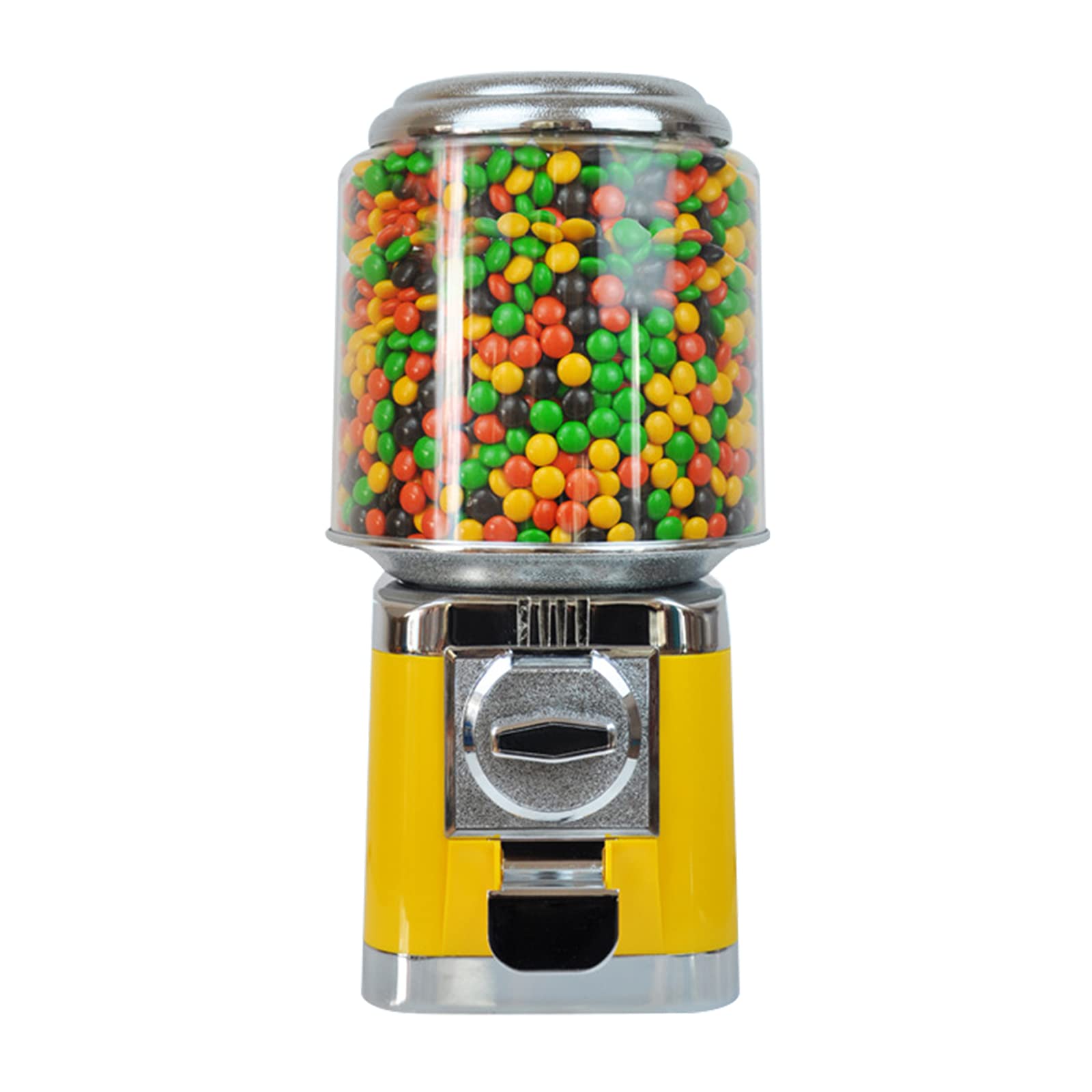YIYIBYUS 16 Inch Automatic Candy Vending Machine - Blue/Yellow Toy Dispenser for Home & Business with Keys (Empty Machine, No Balls Included) - Perfect for Parties, Arcades & Retail Stores