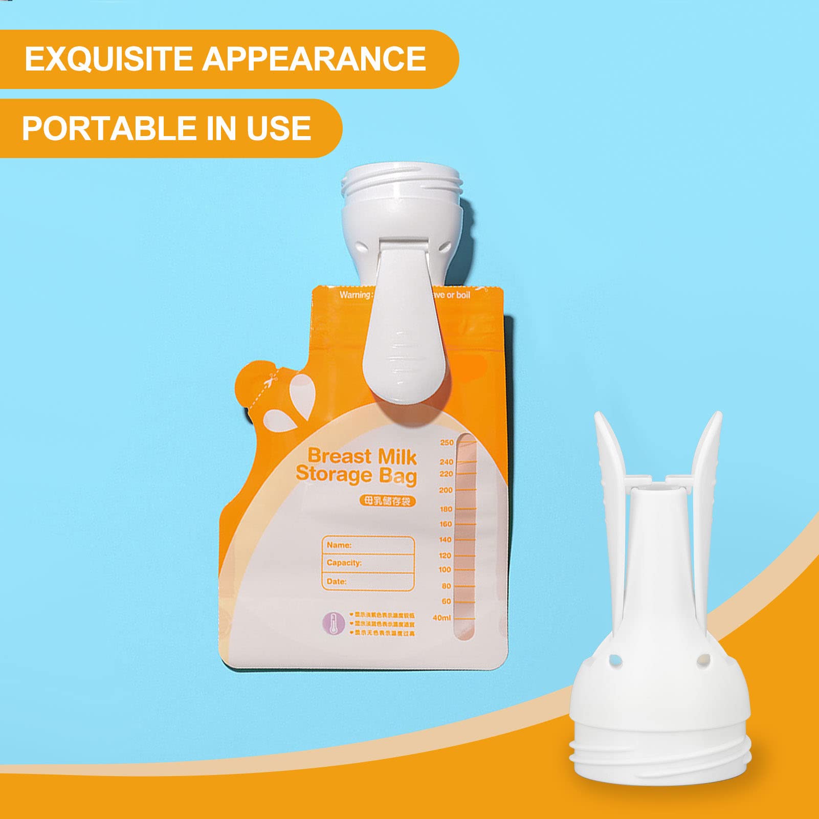 Breast Milk Storage Bag Adapter - Wide Mouth Pump Adapter for Breastmilk Bags, Heat Resistant & Leak Proof - Perfect for Pumping, Storing, and Feeding Breast Milk at Home or On the Go