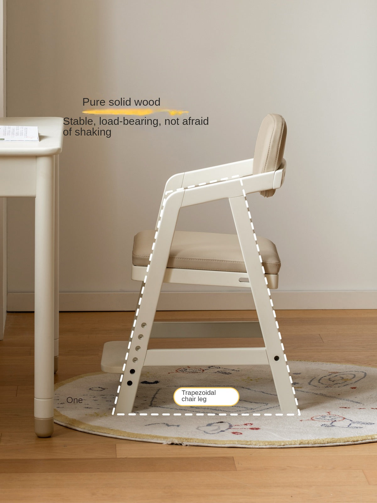 Birch Solid Wood Kids Cream Lift Chair - Comfortable & Stylish for Bedroom, Nursery, or Playroom