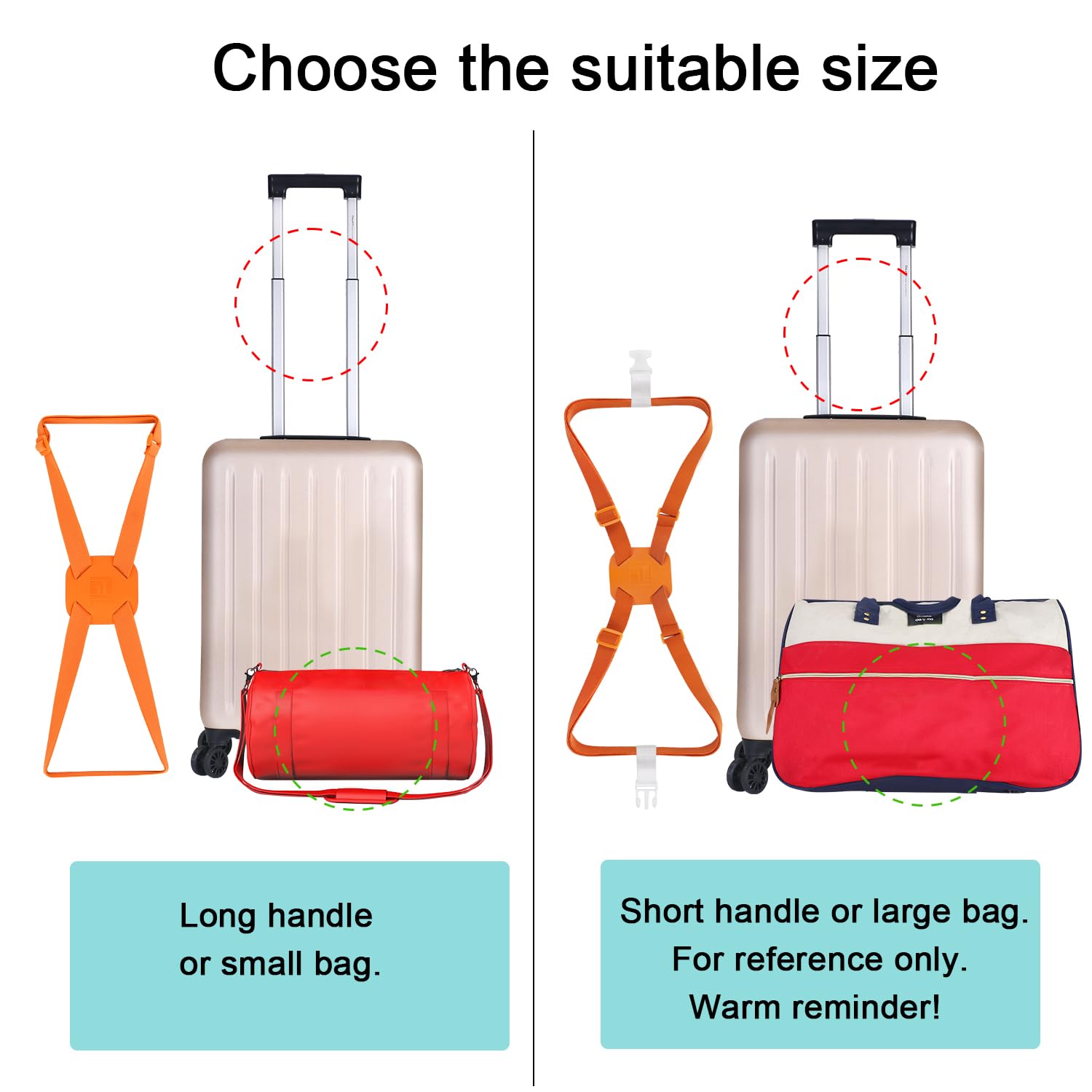Travel Luggage Straps & Bungee Cords - Adjustable Suitcase Elastic Strap Belt for Secure Bag Attachment (Black) | Perfect for Airplane Carry-Ons, Train Travel & Road Trips