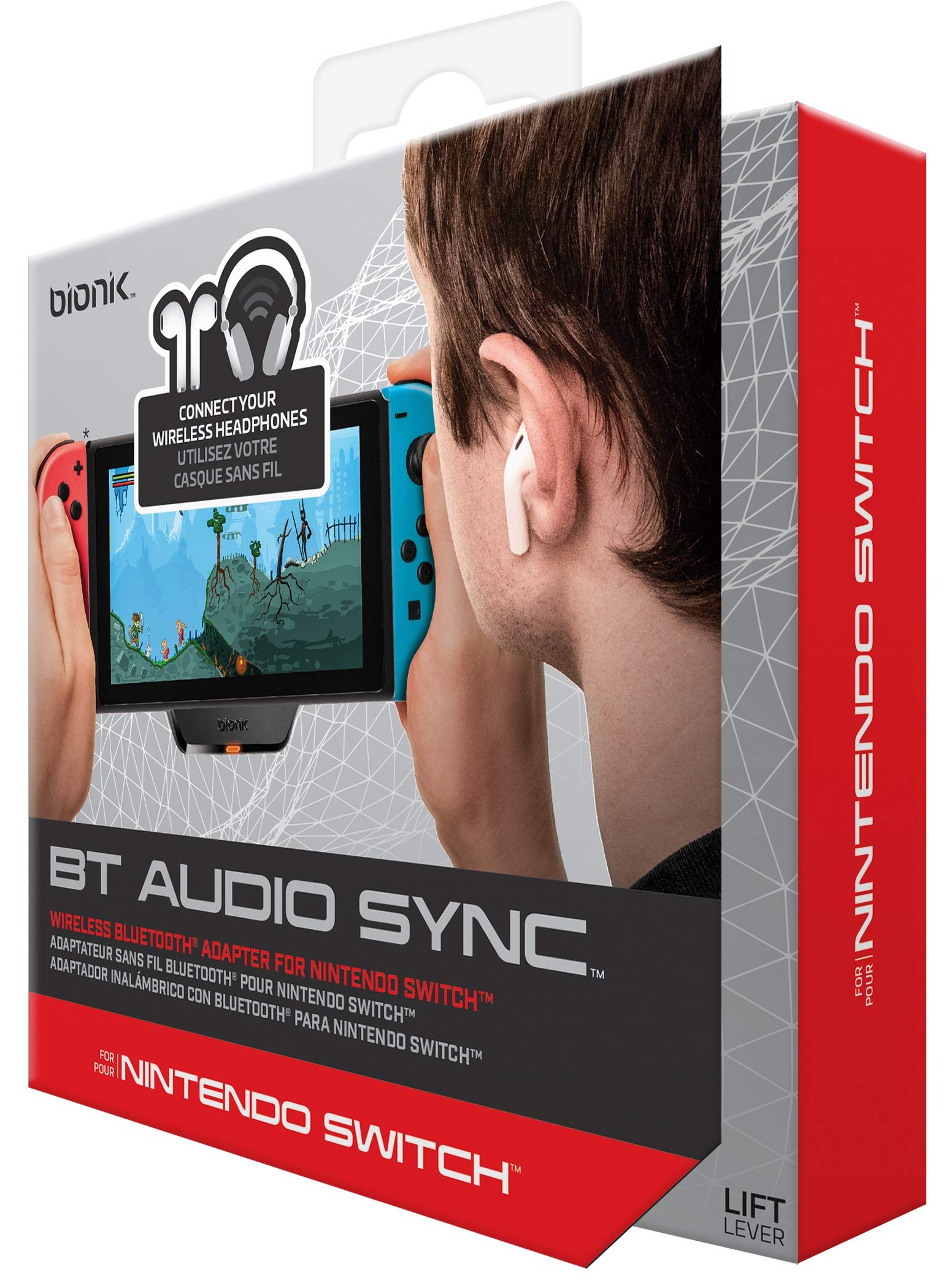 Bionik BT Audio Sync Wireless Bluetooth Adapter for Nintendo Switch - Compatible with AirPods, Beats by Dre & More | Dual Headset Connection, USB-C Charging Port | Perfect for Gaming, Travel & Hands-Free Calls