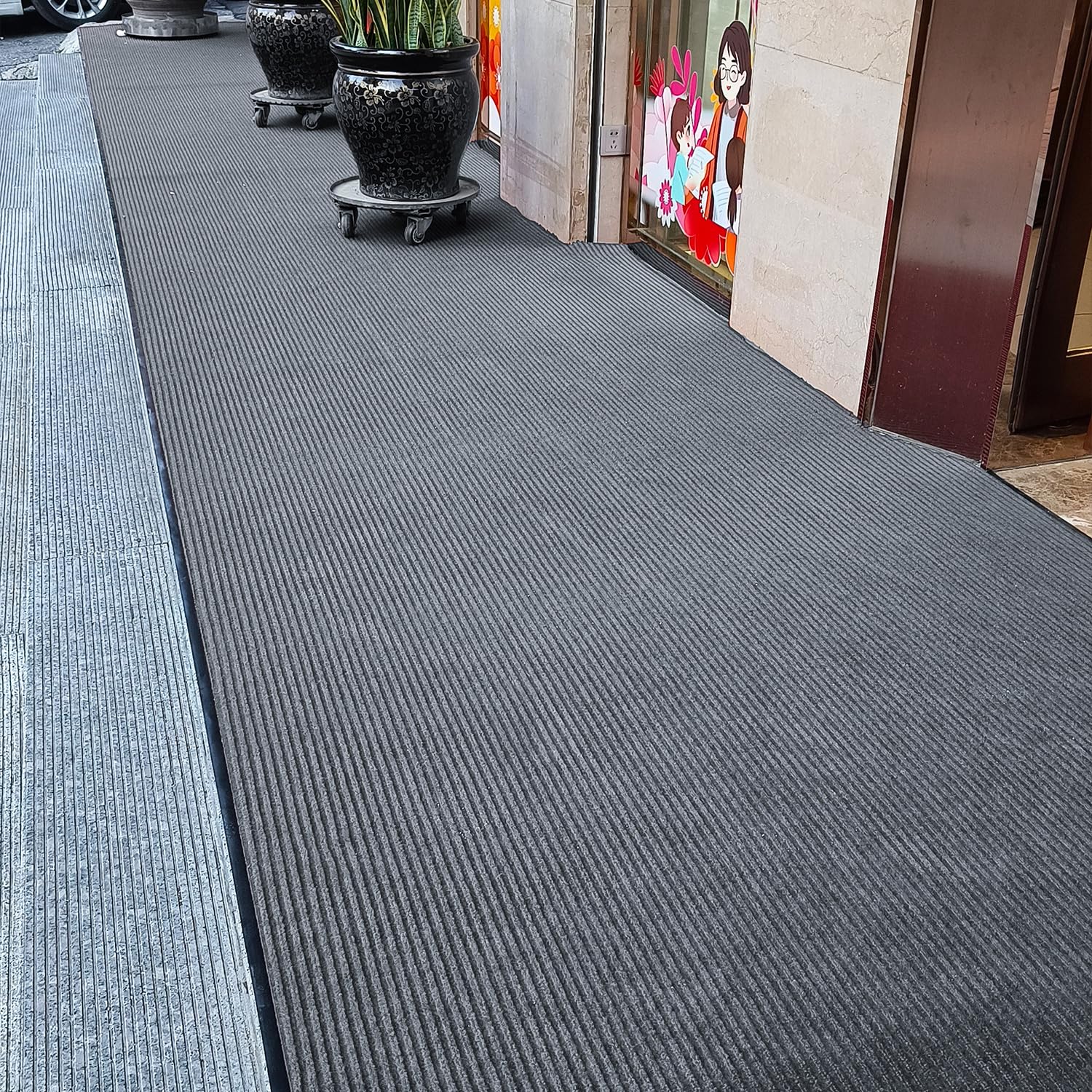 TANYOYO 3' x 10' Heavy Duty Commercial Grade Doormat - Non-Slip Vinyl Backed Entrance Mat for Indoor/Outdoor Use - Perfect for High Traffic Areas, Offices, Restaurants, and Home Entryways