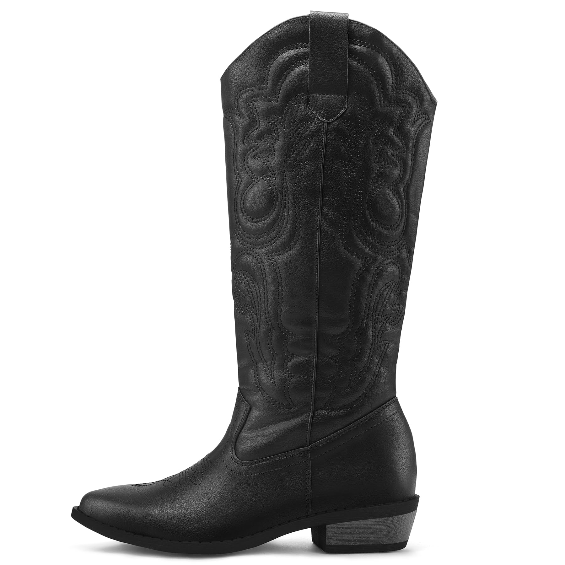 Mysoft Women's Cowboy Boots - Mid Calf Western Boots with Embroidered Design, Pointed Toe & Chunky Heel for Cowgirl Style | Perfect for Country Rides, Concerts and Western Fashion Outfits