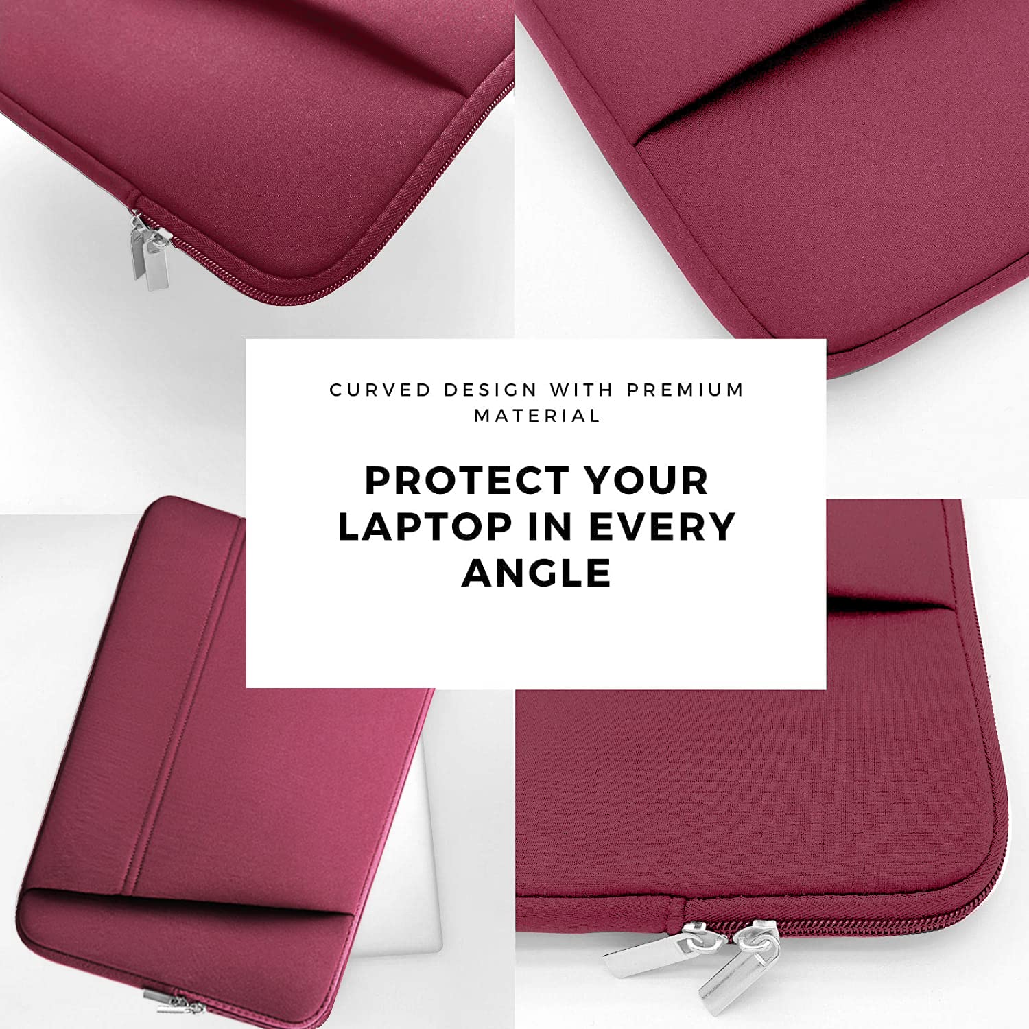 Upgraded 14 Inch Laptop Sleeve for MacBook Pro 2024 - Waterproof Protective Case Compatible with 13.3-14 Inch MacBook Pro/Air (Rose) | Perfect for Business Travel, Commuting & College Use