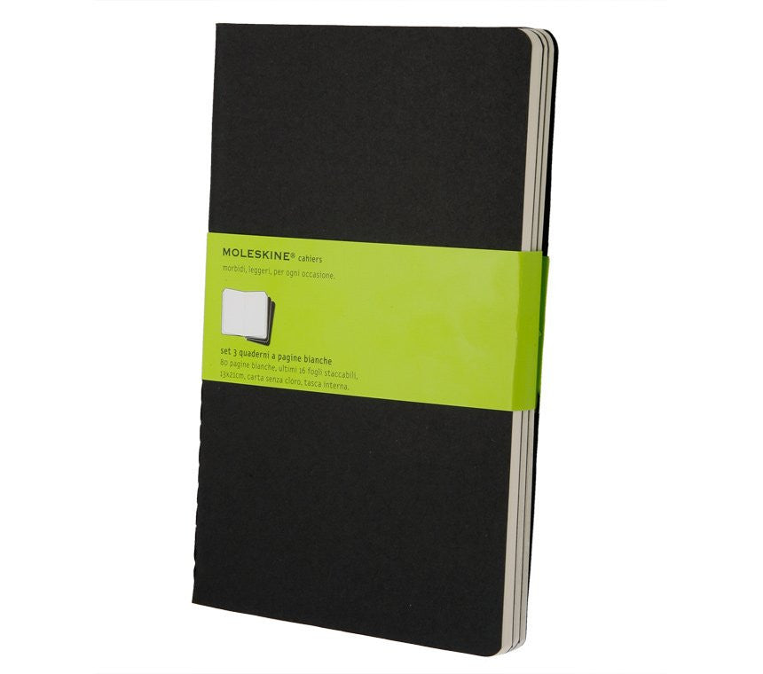 Moleskine Plain Cahier Journals Set of 3 - Cardboard Cover Notebooks for Writing, Sketching & Note Taking - Perfect for Students, Artists & Professionals