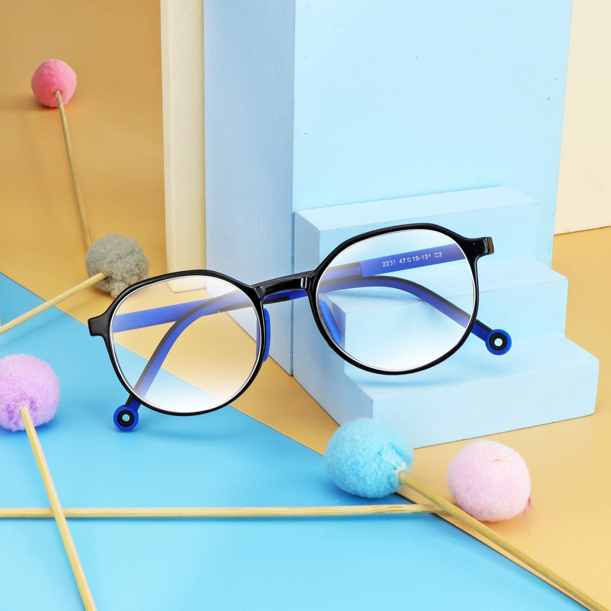 VisionGlobal Blue Light Blocking Glasses for Kids - Anti Eyestrain & Blurry Vision Protection - Computer Glasses with Anti-Glare Coating - Perfect for Online Learning & Gaming