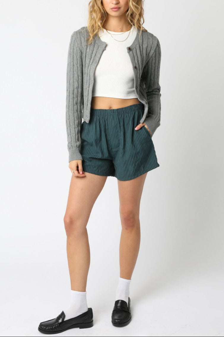 Comfortable Girlfriend Boxer Shorts for Women - Olive & Black Colors | Perfect for Sleepwear, Lounge Wear, and Everyday Comfort