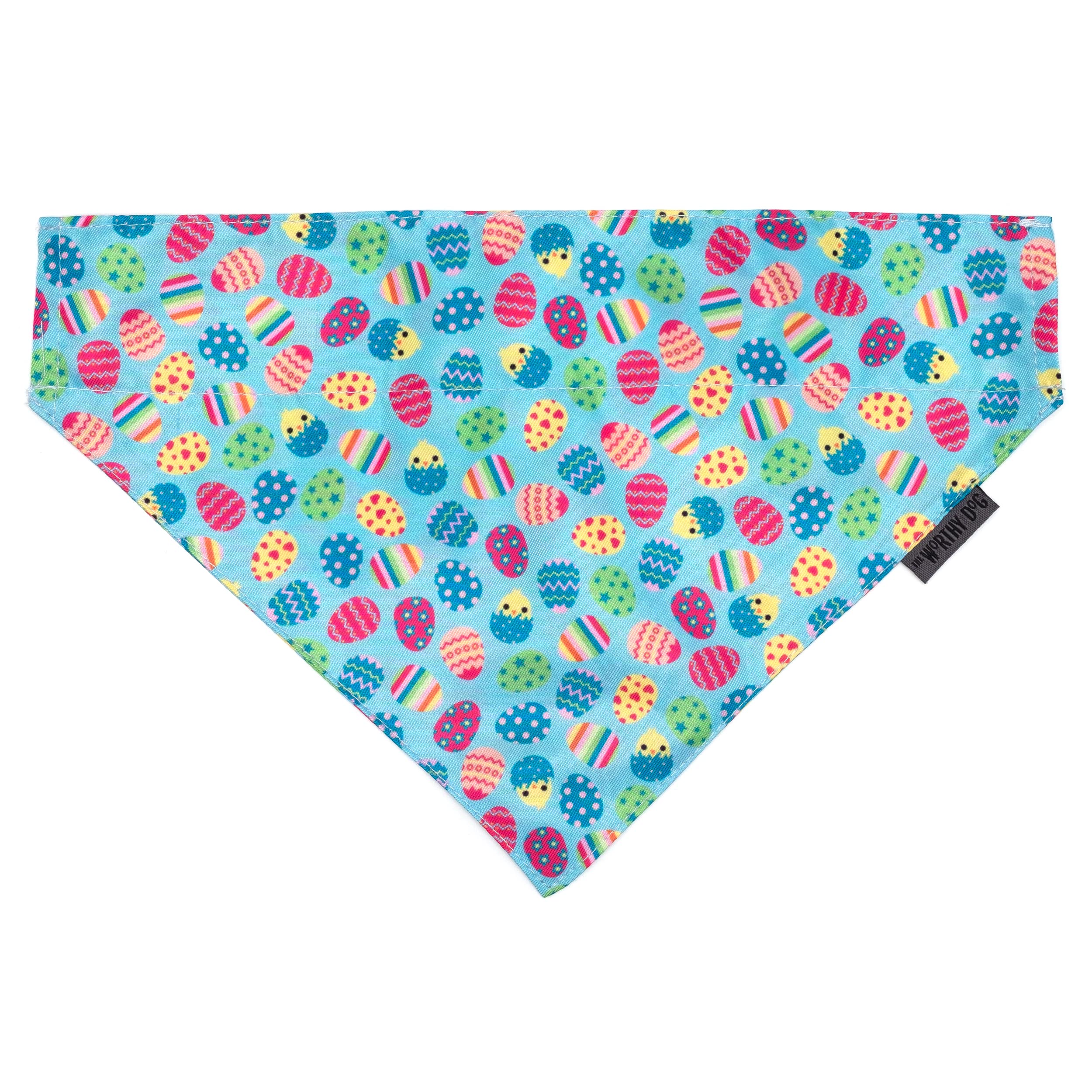 Adjustable Easter Dog Bandana Collar - Comfortable Slide-On Pet Accessory for Dogs & Cats, Blue Large - Perfect for Easter Celebrations & Holiday Photos