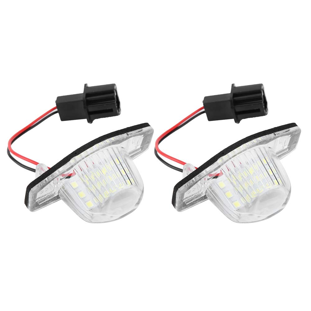 Suuoee 2Pcs 18 LED Car License Plate Light - Compatible with Honda Fit/Jazz 2002-2014 Models - Bright White Light for Enhanced Visibility & Safety - Perfect for Night Driving and Parking