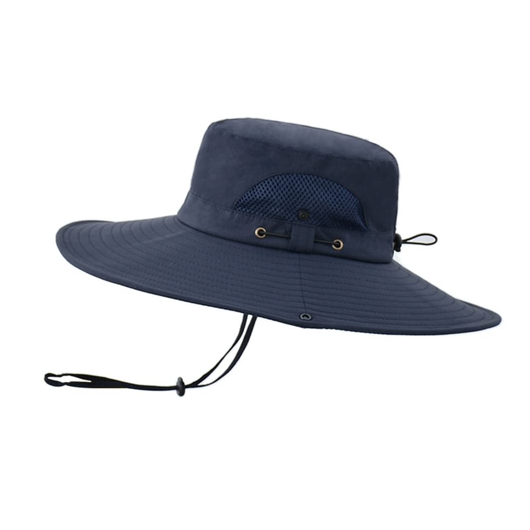 Summer Sun Protection Bucket Hat for Men & Women - Wide Brim Outdoor Sun Hat with Hollow Mesh Design, Breathable Fishing Boonie Cap for Beach, Hiking, and Travel