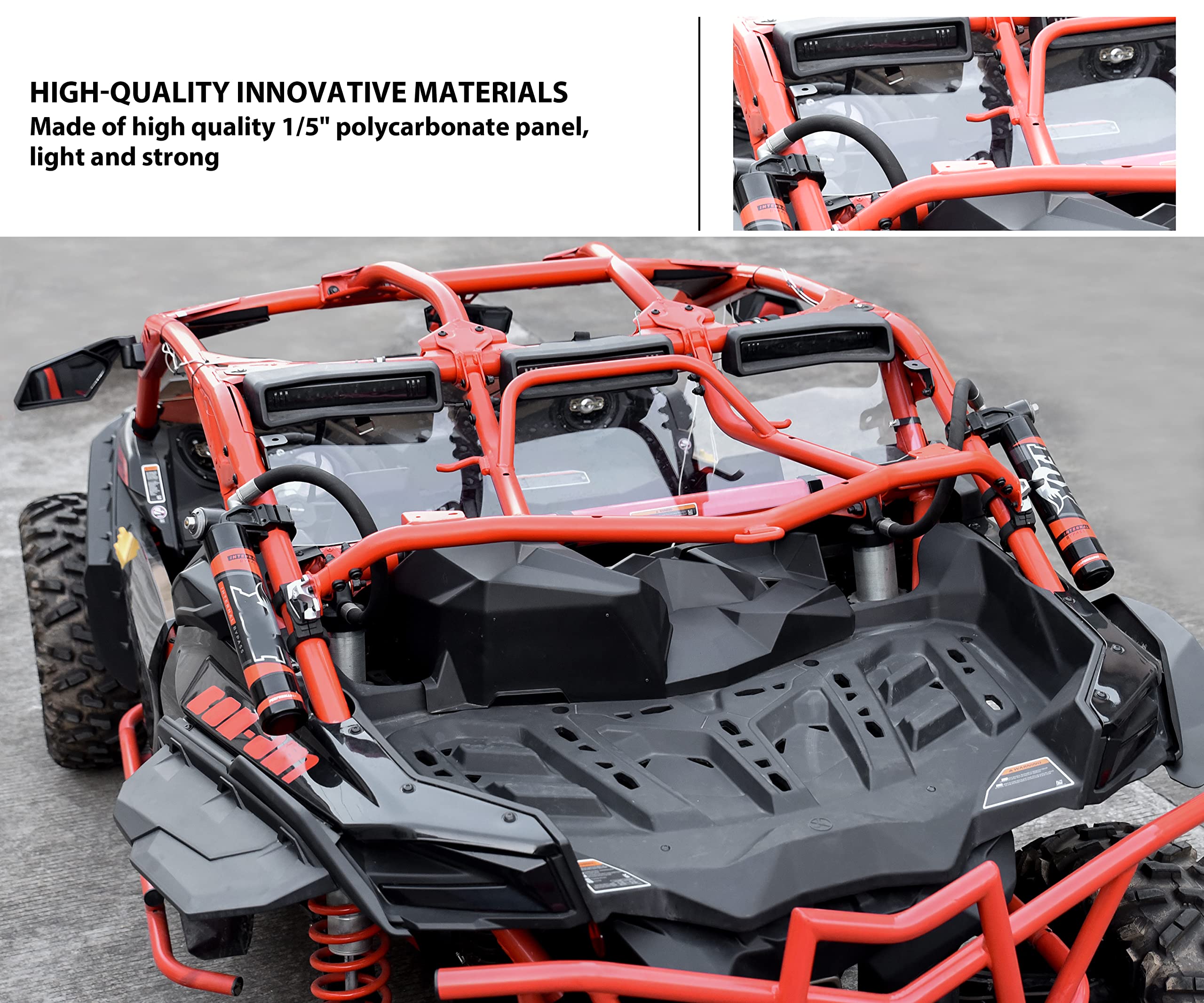 Heavy Duty Rear Windshield Panel for Can-Am Maverick X3 (2017-2025) | SAUTVS Back Window Shield Kit | Durable UTV Accessories for Off-Road Protection & Dust Control