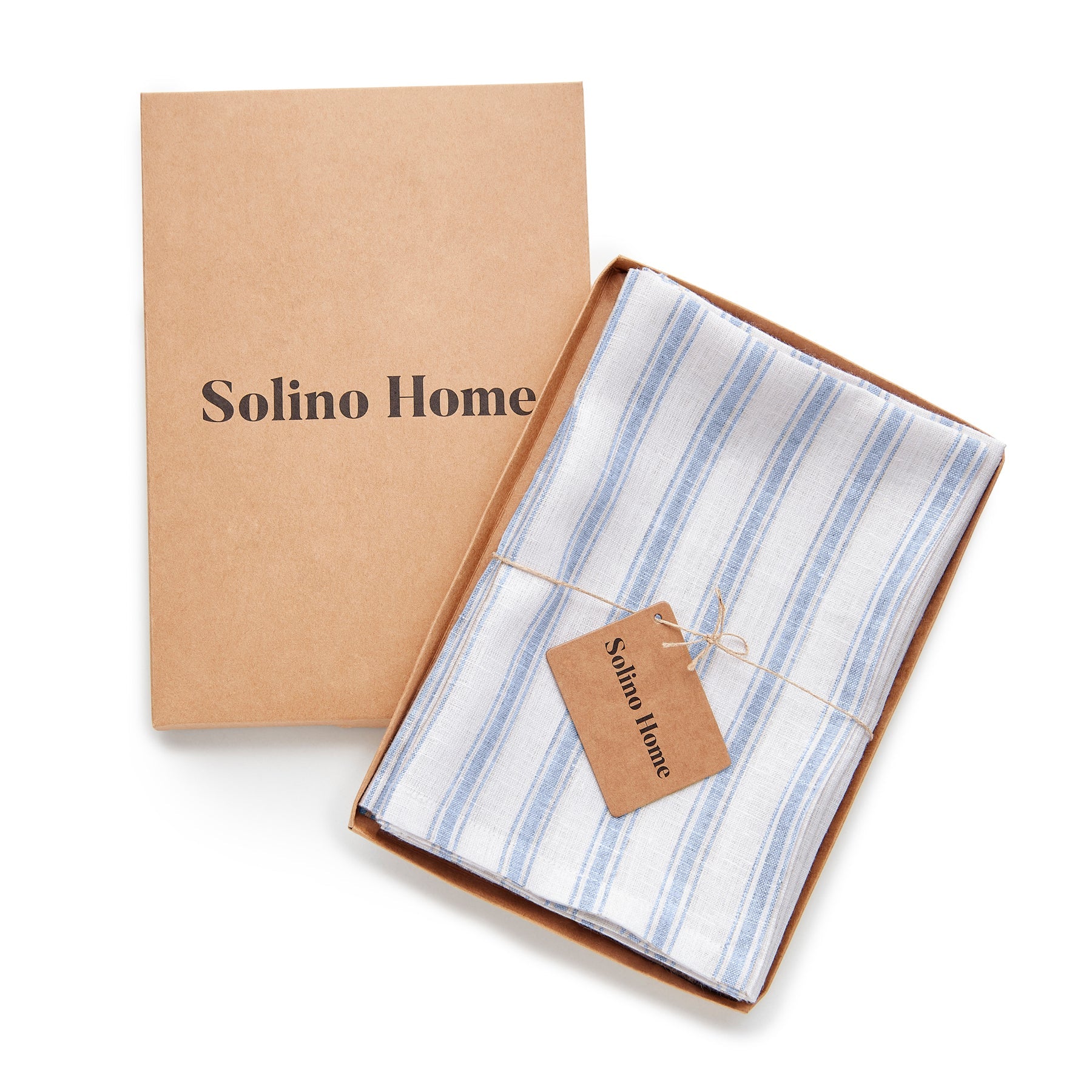 Premium Capri Ticking Stripe Cotton Napkins - Set of 4 - Elegant Dinner Party & Holiday Table Decor - Perfect for Weddings, Restaurants and Home Dining