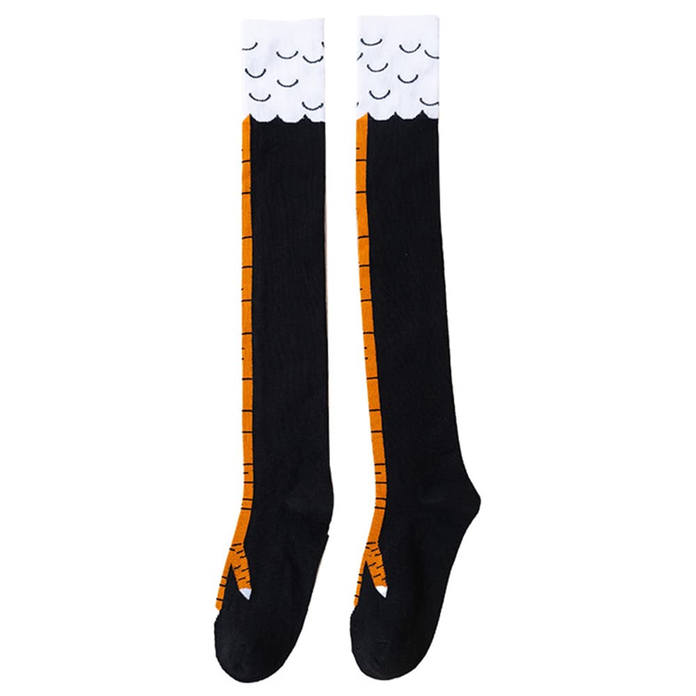 Funny Chicken Feet Knee High Socks for Women - Novelty Thigh High Stockings, Chicken Leg Themed Fitness & Cosplay Socks - Perfect for Halloween Costumes, Gag Gifts, and Workout Fashion