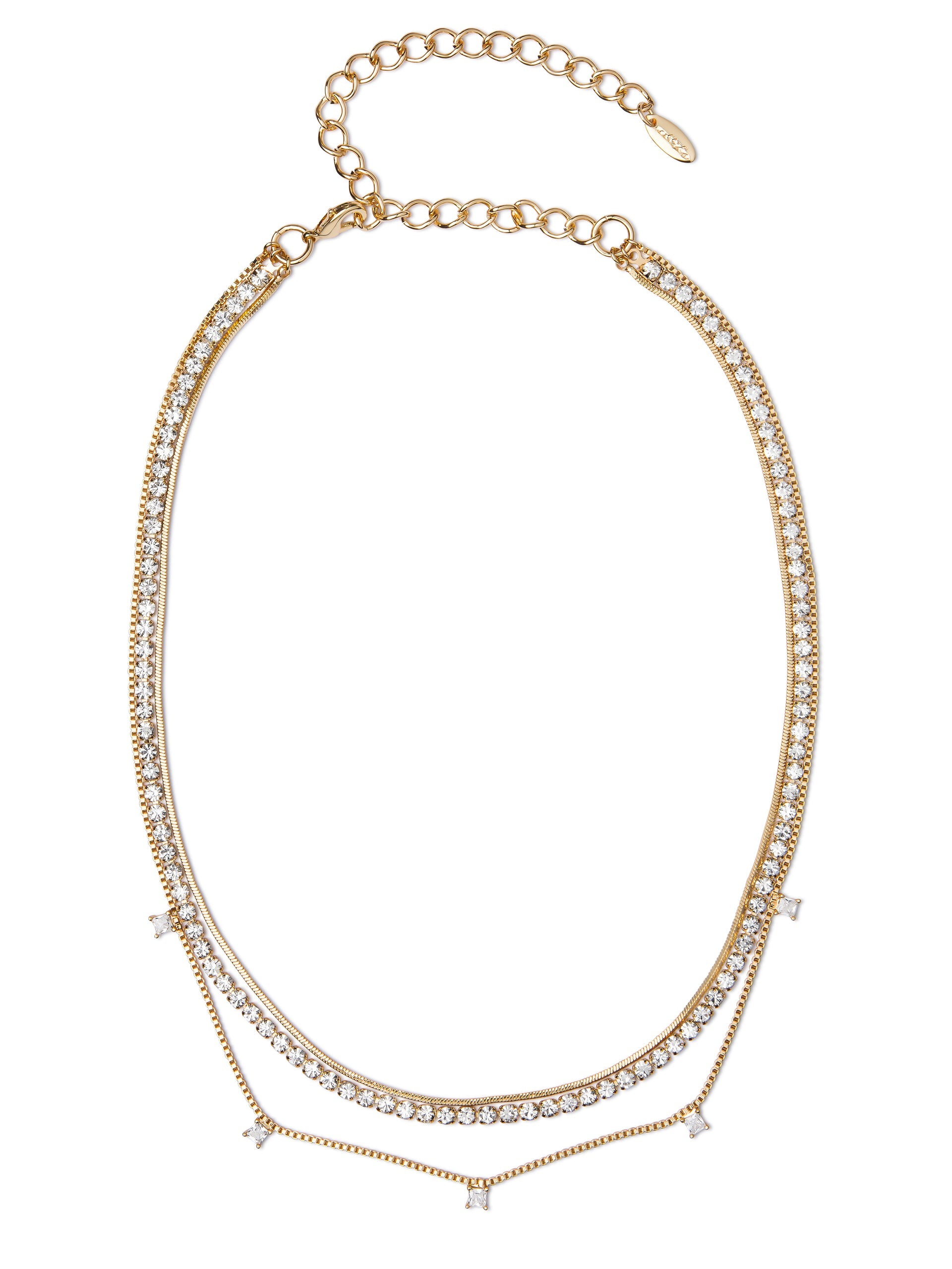 Elegant Mixed Chain Crystal Necklace Set for Women - Perfect for Parties, Weddings & Everyday Wear