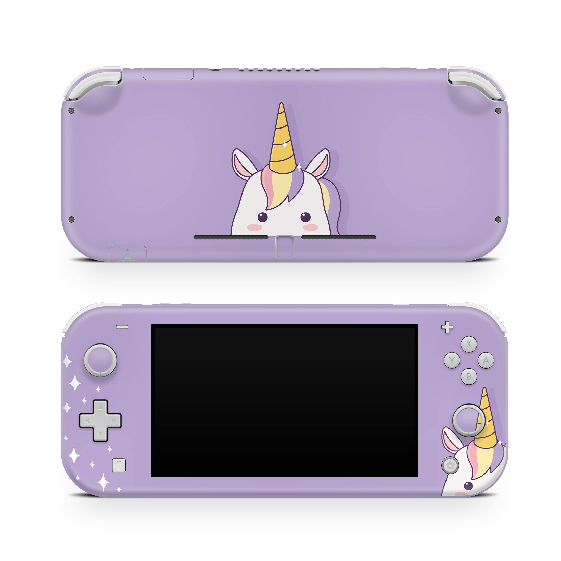 Kawaii Purple Unicorn Decal Skin for Nintendo Switch Lite - Premium 3M Vinyl Full Wrap Cover | Cute Gaming Accessory for Girls, Perfect for Travel & Home Play
