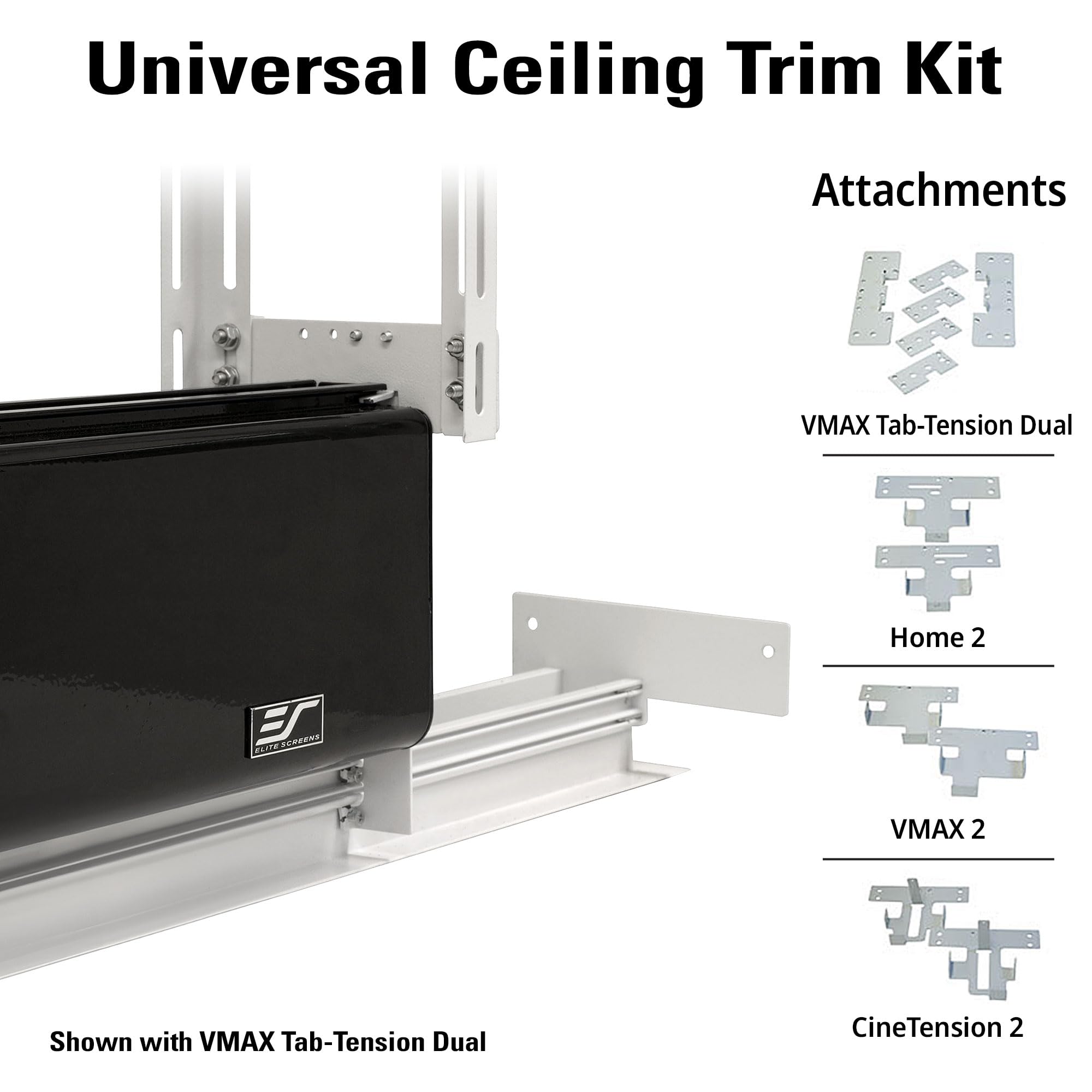 Elite Screens Universal Ceiling Trim Kit for Hidden In-Ceiling Projector Screen Installation - ZCU4 - Perfect for Home Theater and Commercial AV Setups
