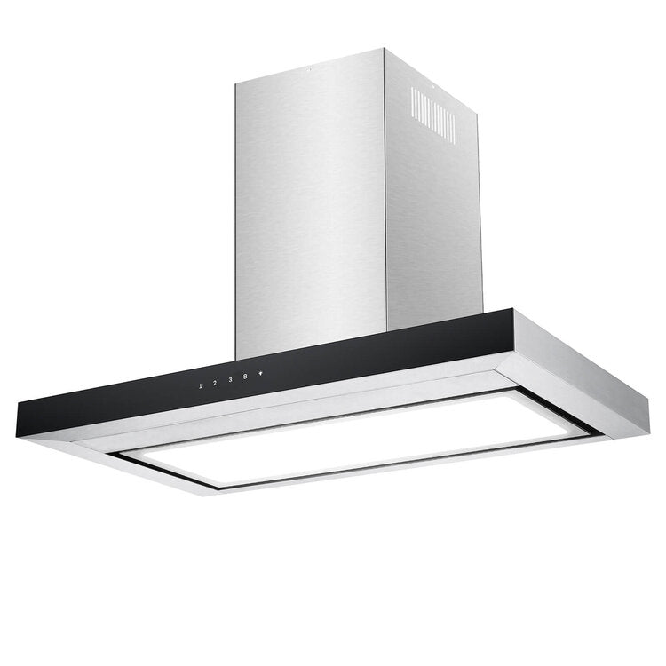 InAlto 90cm Stainless Steel Box Canopy Range Hood with LED Light Panel - ARBC90TPS - Perfect for Modern Kitchen Ventilation & Smoke Removal