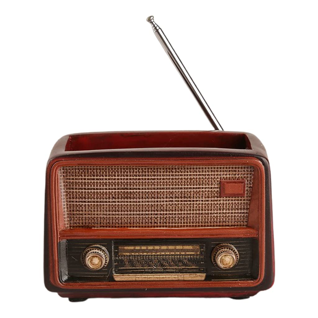 Vintage Retro Radio Shaped Flower Pot - Indoor Plant Pots with Drainage Holes - Primitive Country Decor for Home, Office, and Garden Decorations