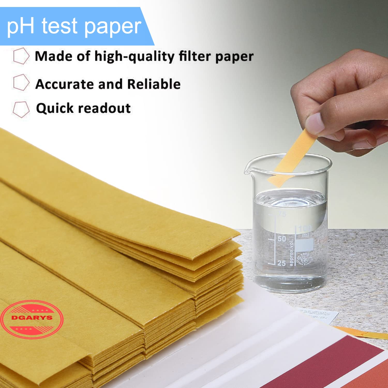 DGARYS pH Test Strips 1-14 - 80 Count Litmus Paper for Water, Soil & Liquid Testing | Accurate pH Meter Alternative for Home, Lab, Aquarium & Hydroponics Use