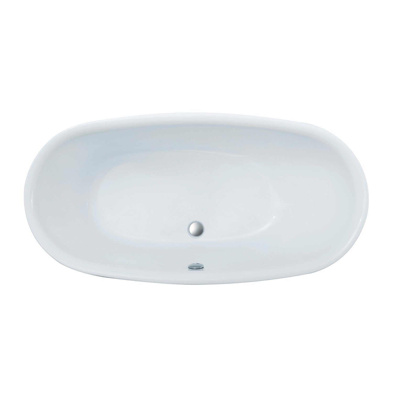 Aqua Eden 59 Inch Acrylic Oval Freestanding Bathtub - Glossy White Double Ended Soaking Tub with Drain | Perfect for Luxury Bathrooms & Spa Retreats