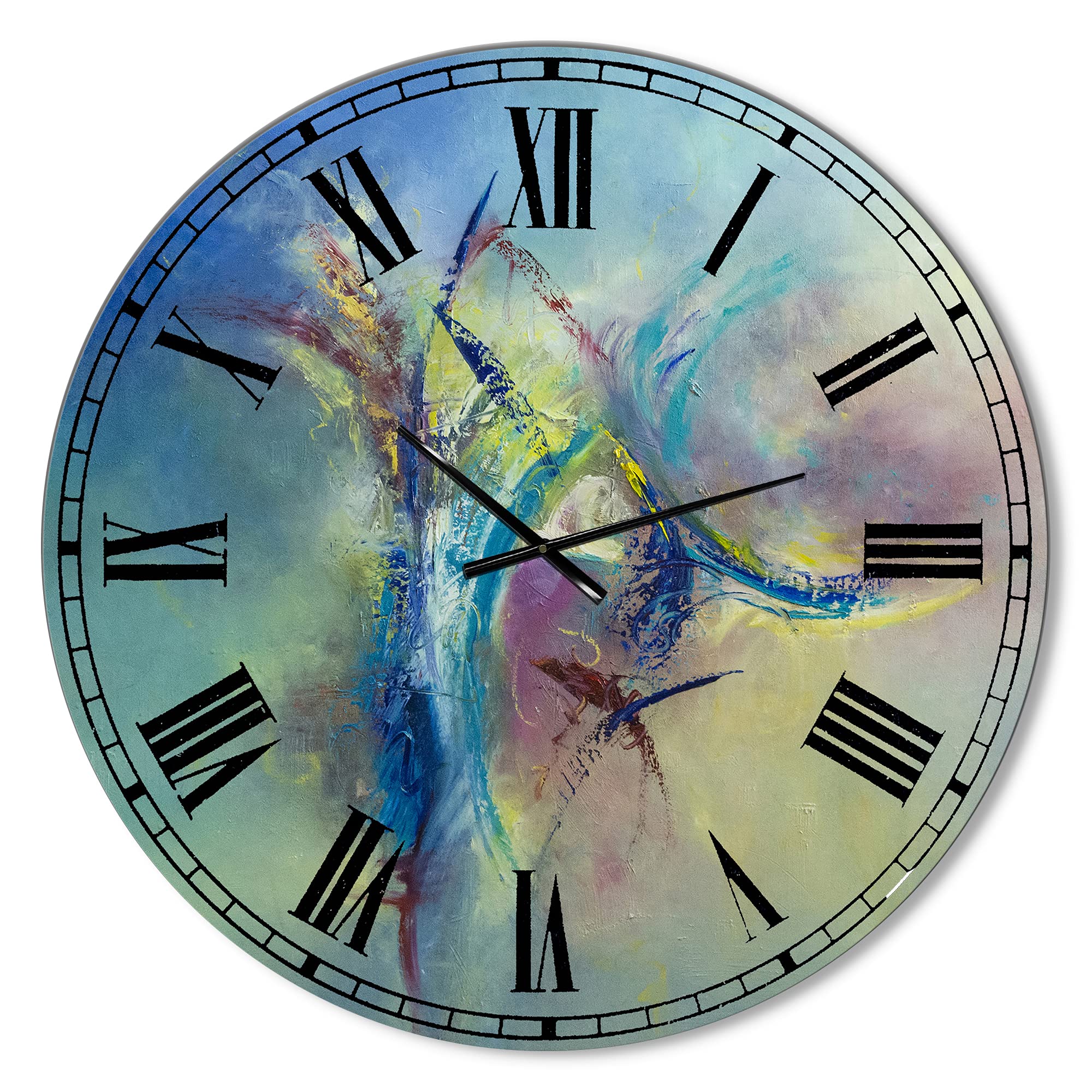 DesignQ 'Focused Intention' Large Modern Wall Clock - Silent Non-Ticking, Battery Operated for Home, Bedroom, Bathroom, Office & Living Room Decor - Perfect for Modern Interior Design & Minimalist Spaces