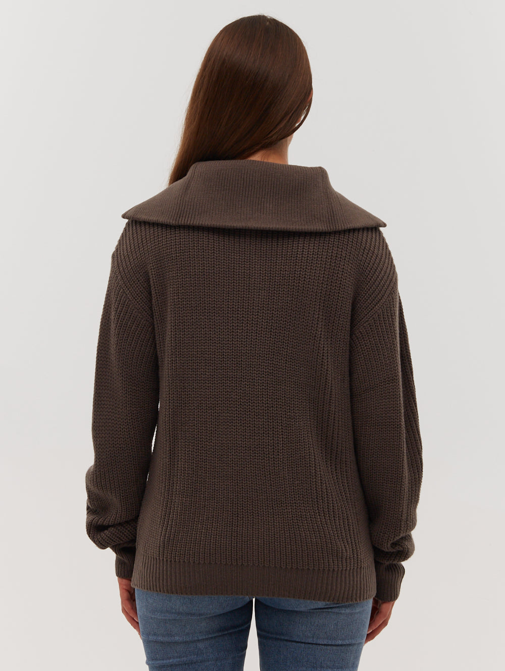 Thurynn Oversized Zippered Funnel Neck Sweater for Women - Cozy Winter Pullover with Pockets - Perfect for Casual Outfits, Office Wear & Cold Weather Layering