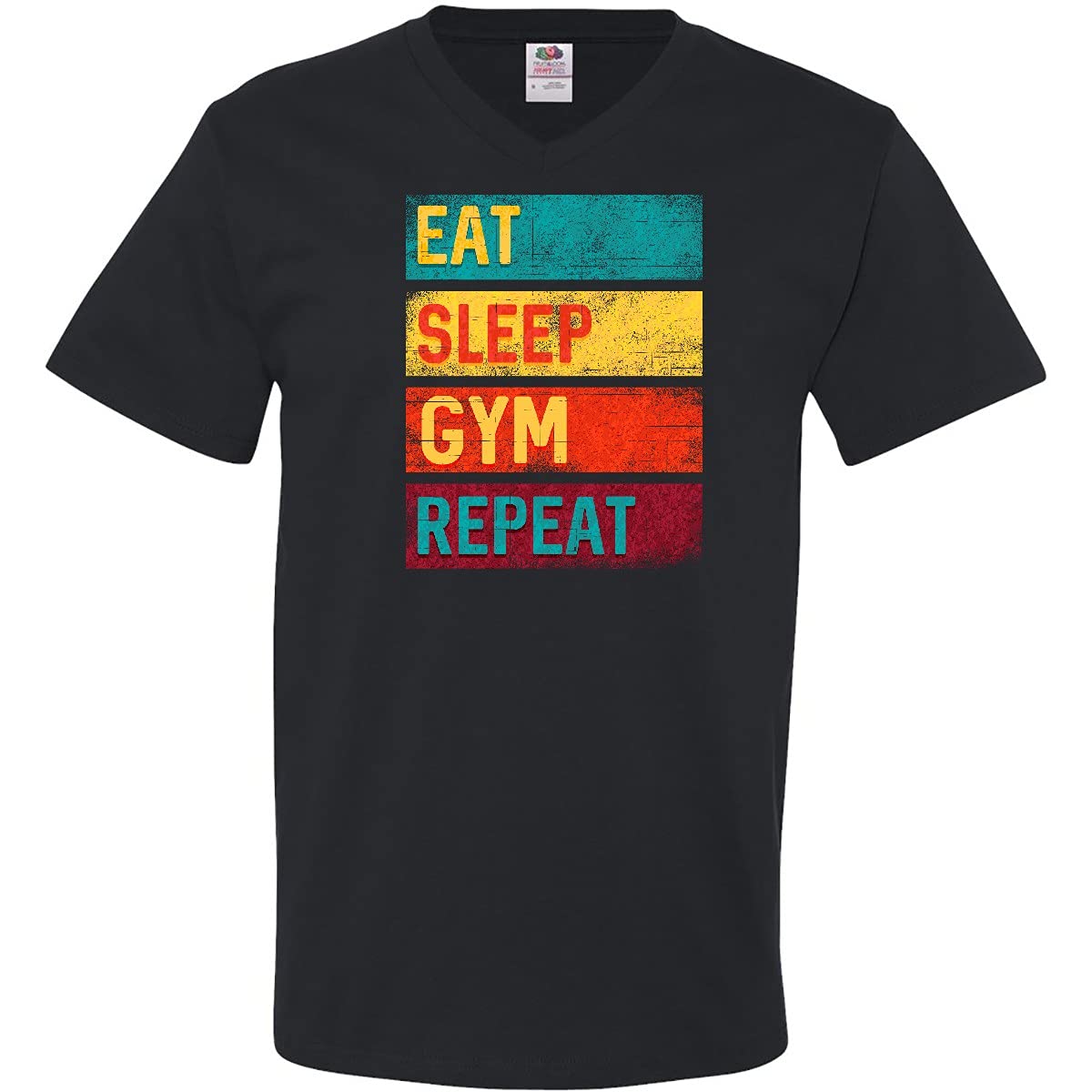 Fitness Eat Sleep Gym Repeat Men's V-Neck T-Shirt - Workout & Gym Apparel for Active Lifestyle