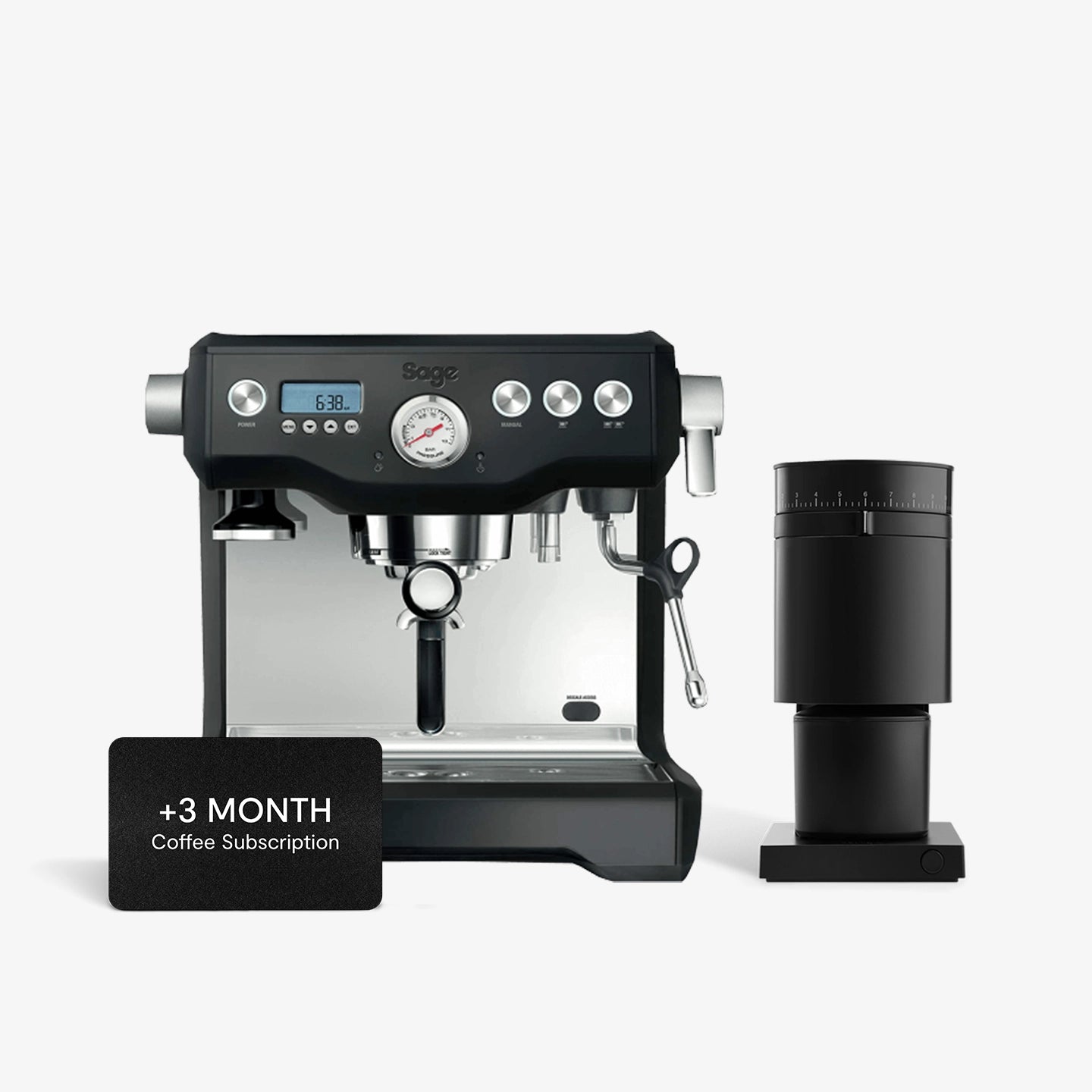 Sage Dual Boiler Espresso Machine & Fellow OPUS Coffee Grinder Bundle - Black | Perfect for Home Baristas & Coffee Enthusiasts
