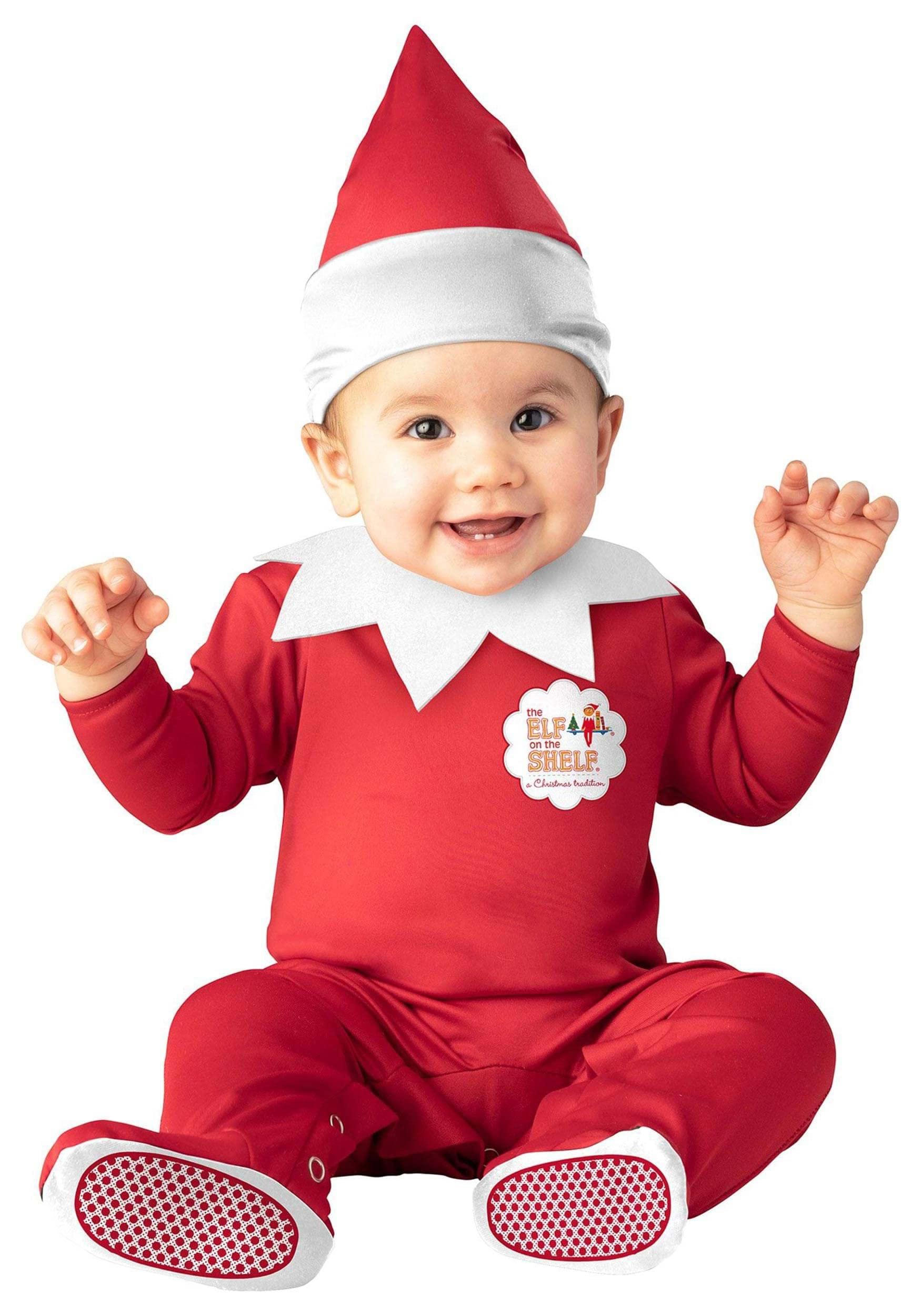FunWorld The Elf on the Shelf® Baby Boy Costume - Christmas Elf Outfit for Infants & Toddlers - Perfect for Holiday Photos, Parties & Festive Family Gatherings