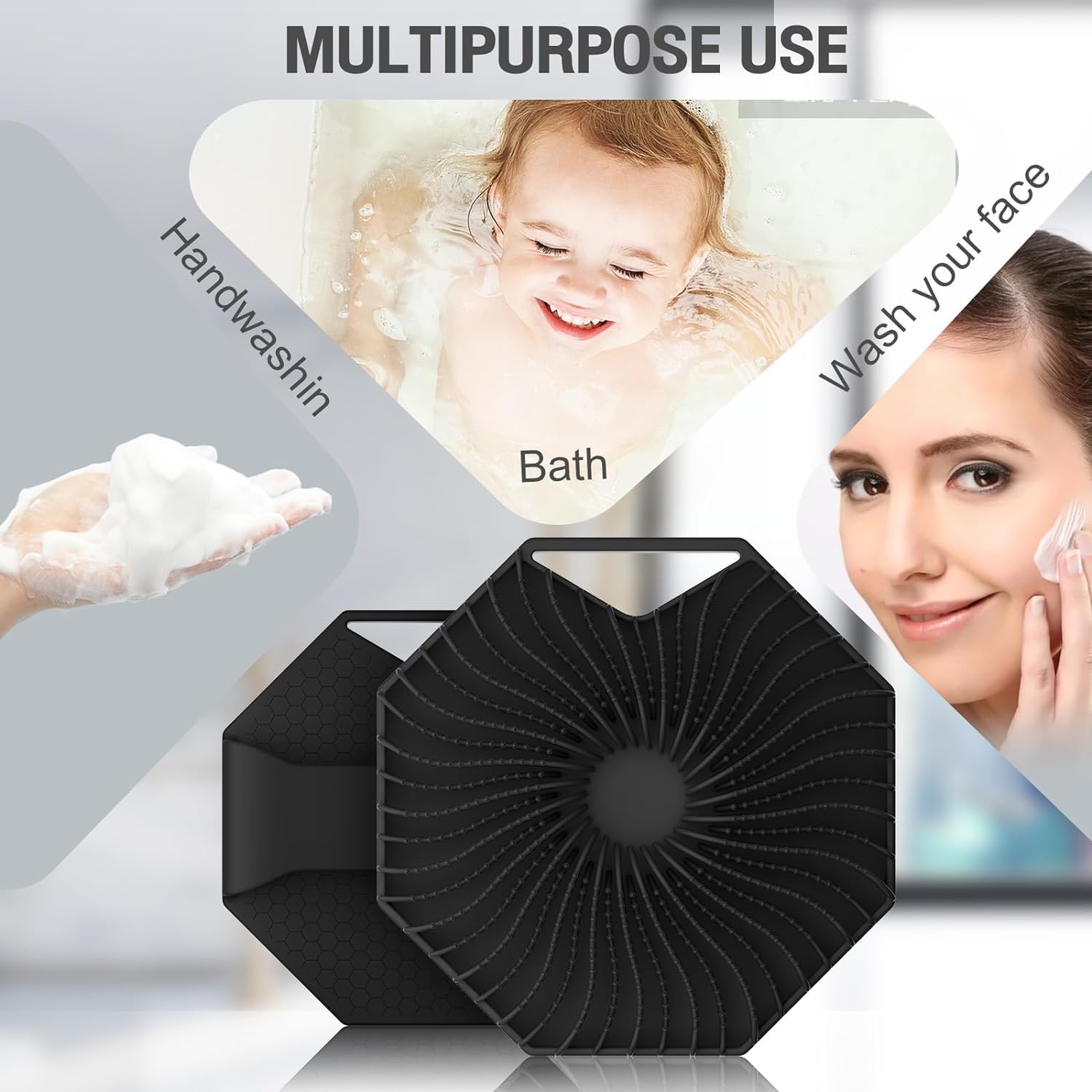 ETTA® Upgraded Silicone Body Scrubber Brush - Exfoliating Skin & Baby Bath Brush for Gentle Cleansing | Soft Massage & Skin Renewal | Perfect for Shower, Spa & Sensitive Skin Care (Multicolor)