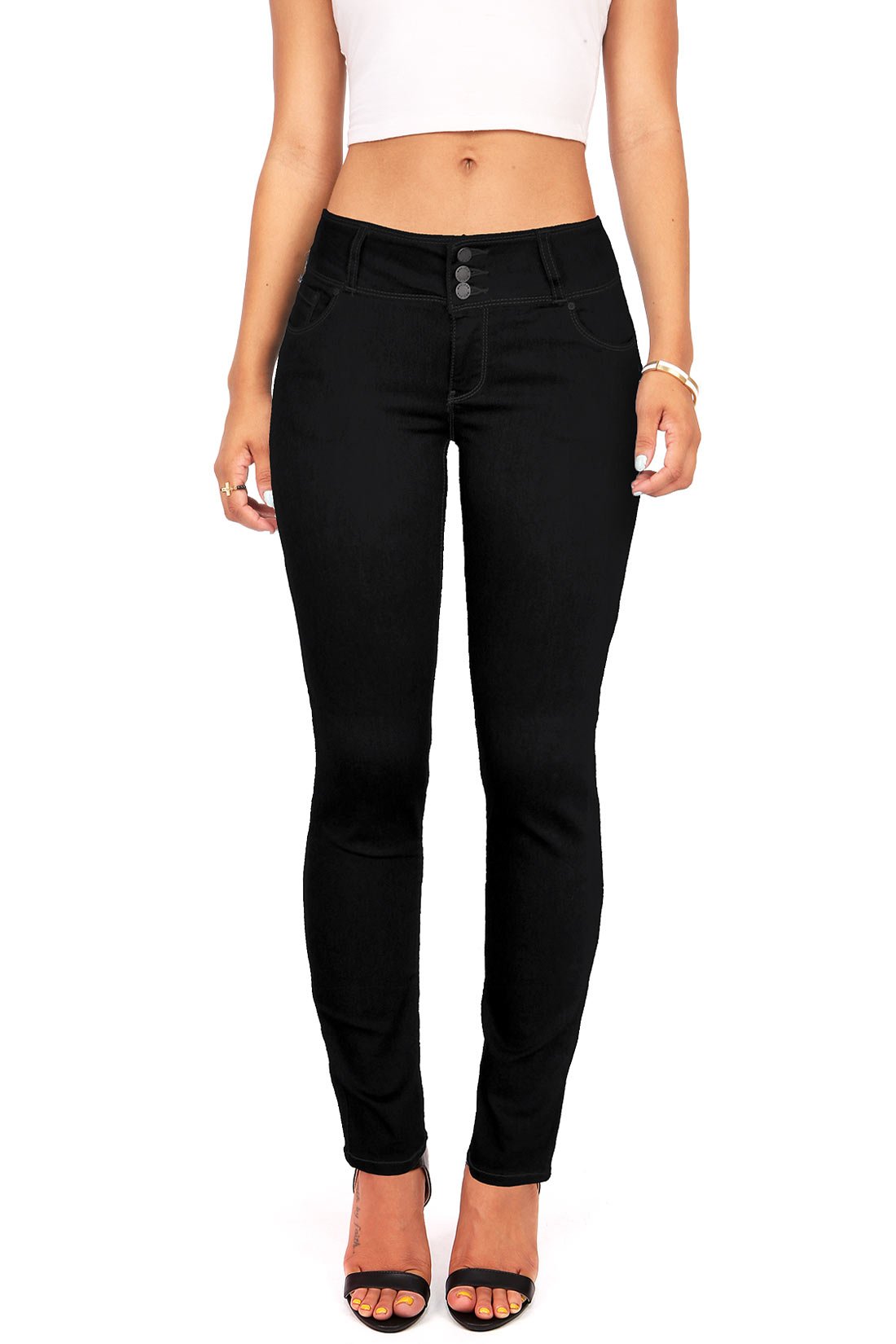 Womens Juniors Slim Fit Mid Rise Skinny Jeans - Black Size 11 | Flattering Body Shape | Perfect for Casual Wear, Date Nights & Everyday Outfits
