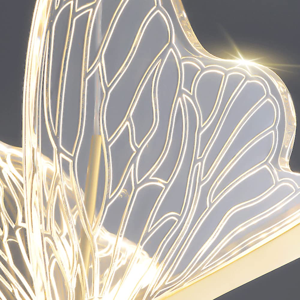 Modern Butterfly Pendant Light Fixture - 1-Light Warm White Ceiling Chandelier for Dining Room, Kitchen Island, Bedroom & Kids Room | Creative Hanging Lamp for Home Decor & Ambient Lighting