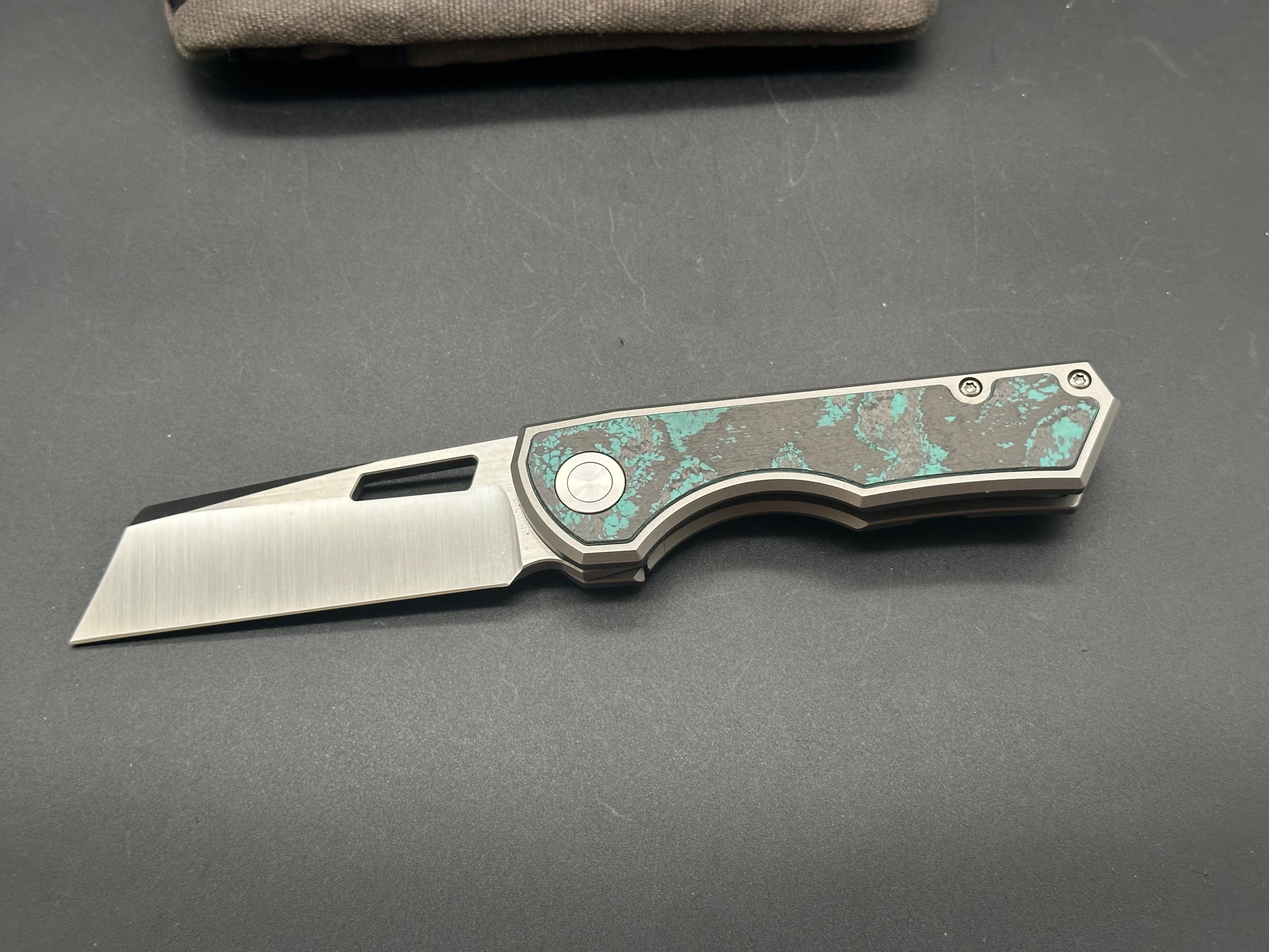 Brian Brown Yeager M V2 Titanium & Camo Carbon Fiber Knife with M390 Blade - EDC, Outdoor, Tactical, and Survival Use