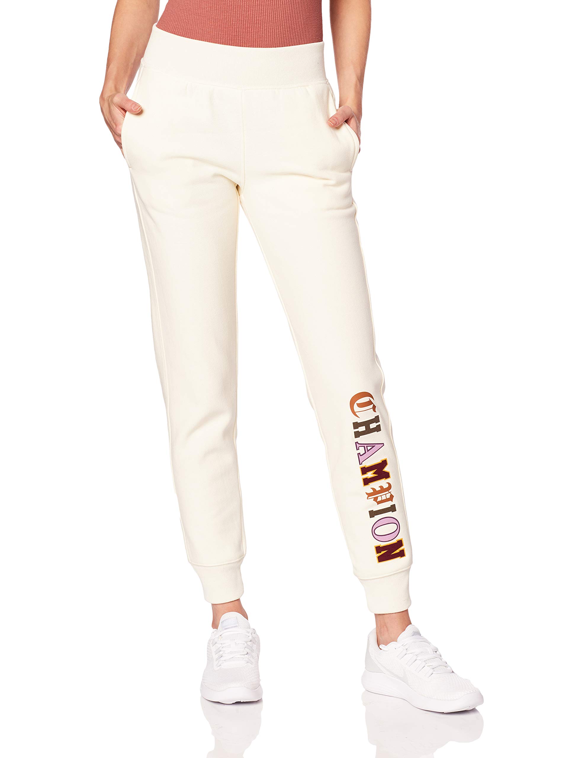 Champion Women's Reverse Weave Jogger Pants with Old English Lettering - Comfortable Fleece-Lined Sweatpants for Lounge, Gym & Casual Wear