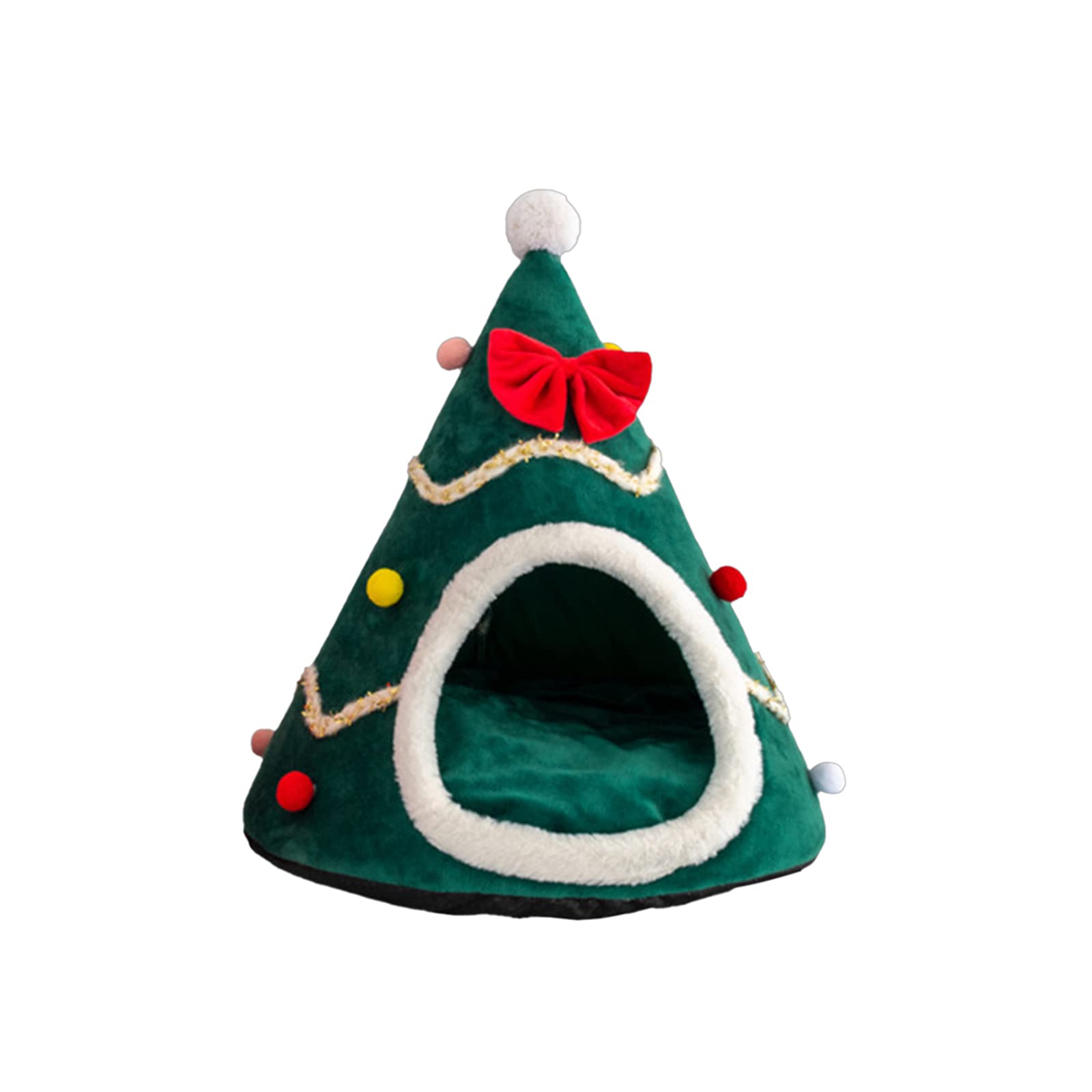 Cozy Christmas Pet Bed for Dogs & Cats - Soft Plush Cushion with Festive Hat Design - Perfect for Holiday Napping, Home Decor & Gift Giving