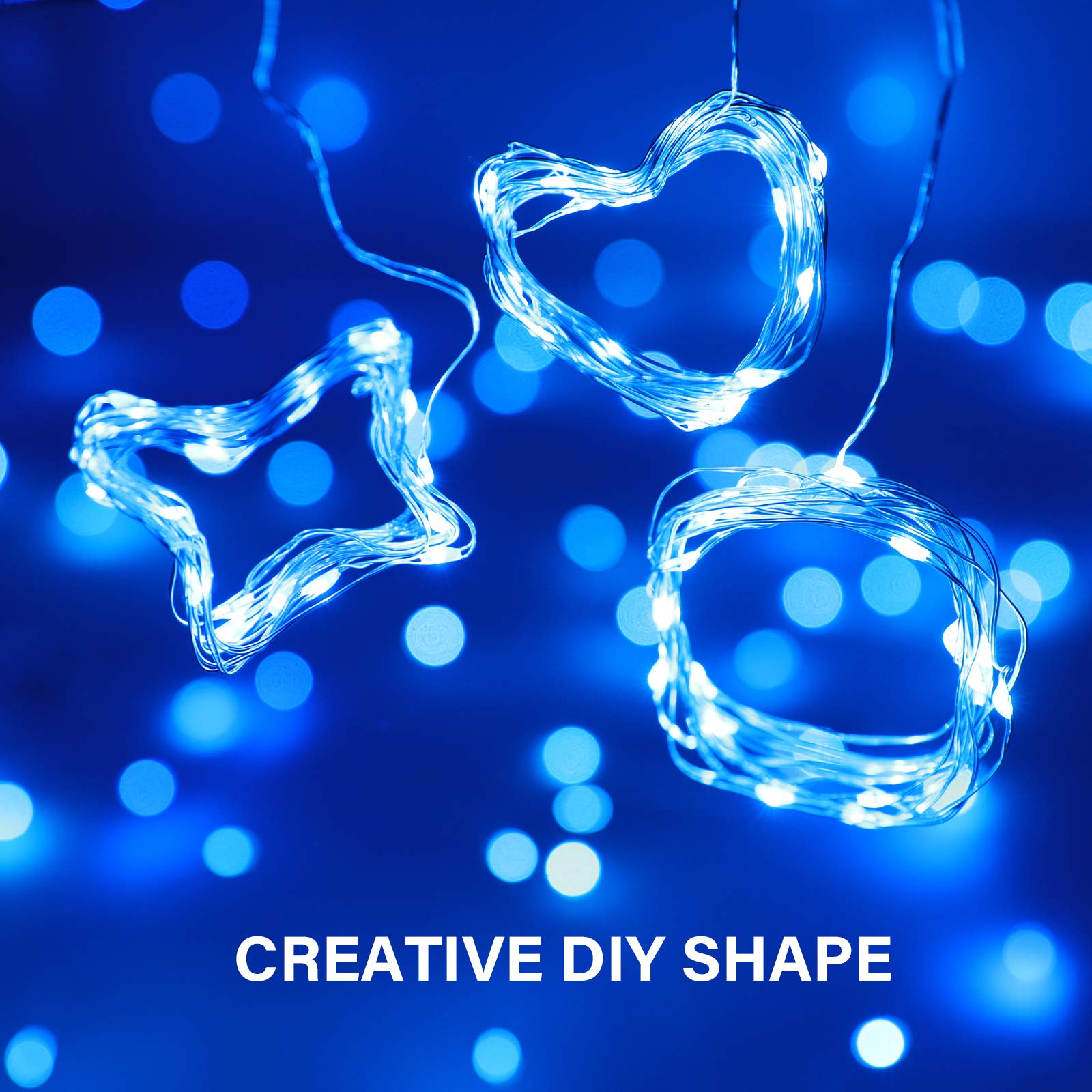 Onforu 16 Pack Blue Fairy Lights Battery Operated - 6.5ft 20 Mini LED String Lights with IP67 Waterproof - Perfect for Mason Jar Wedding Centerpieces, Christmas Bedroom Decor, Party & Outdoor Lighting